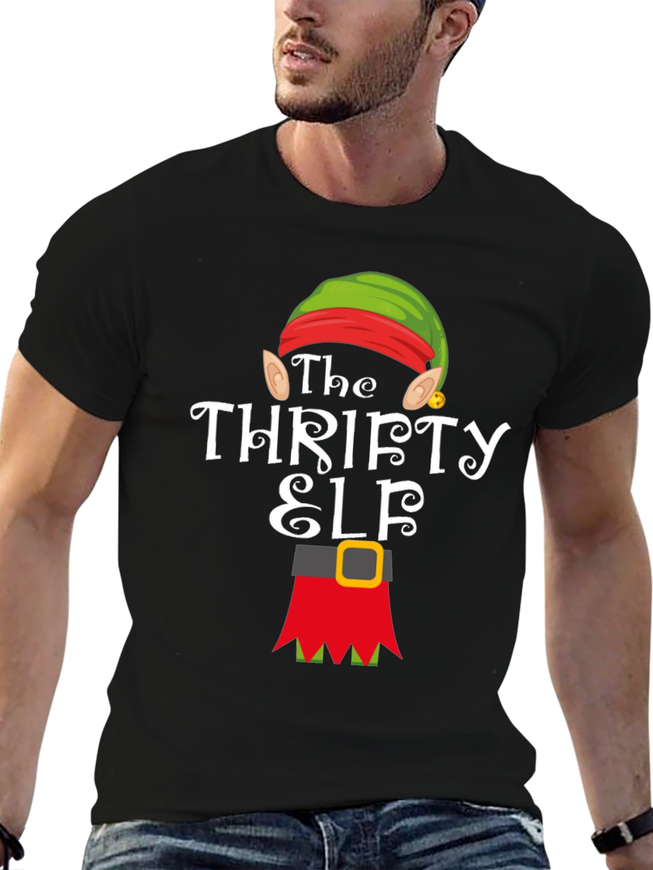 Thrifty Elf Christmas T-Shirt - Holiday Apparel