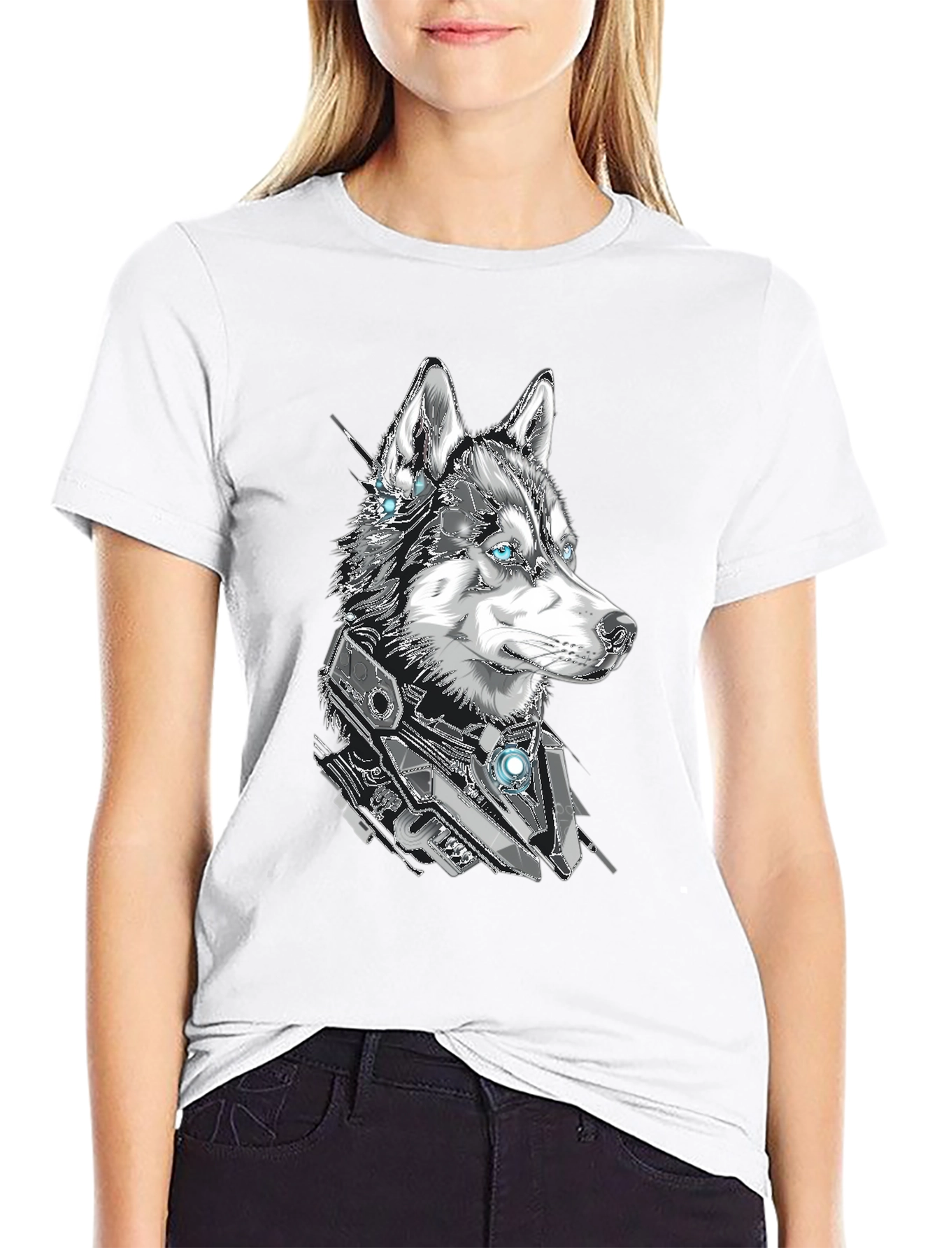 Cyberpunk Husky Graphic Tee
