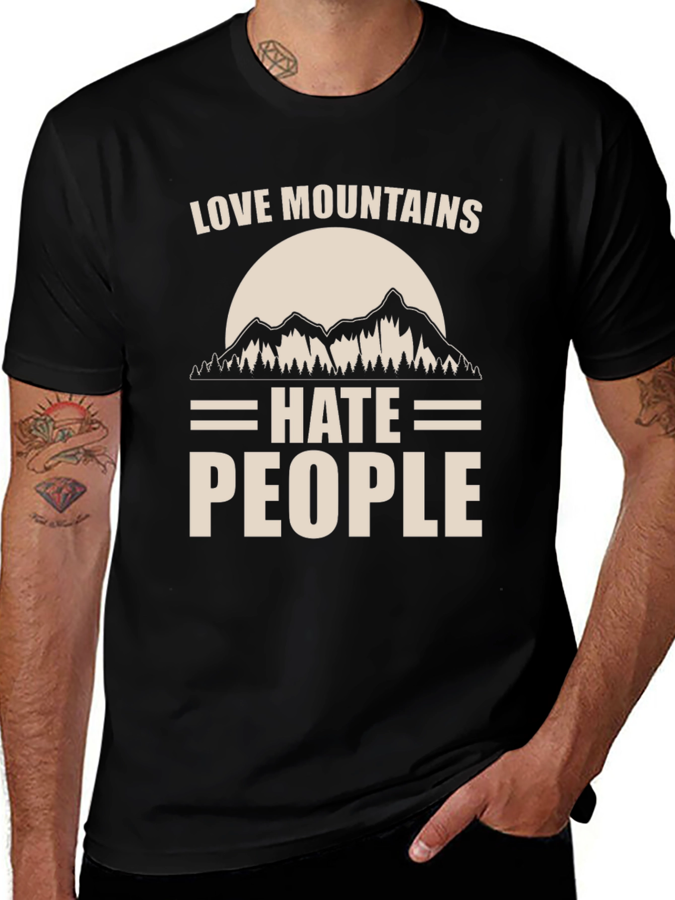 Love Mountains Hate People Graphic Tee