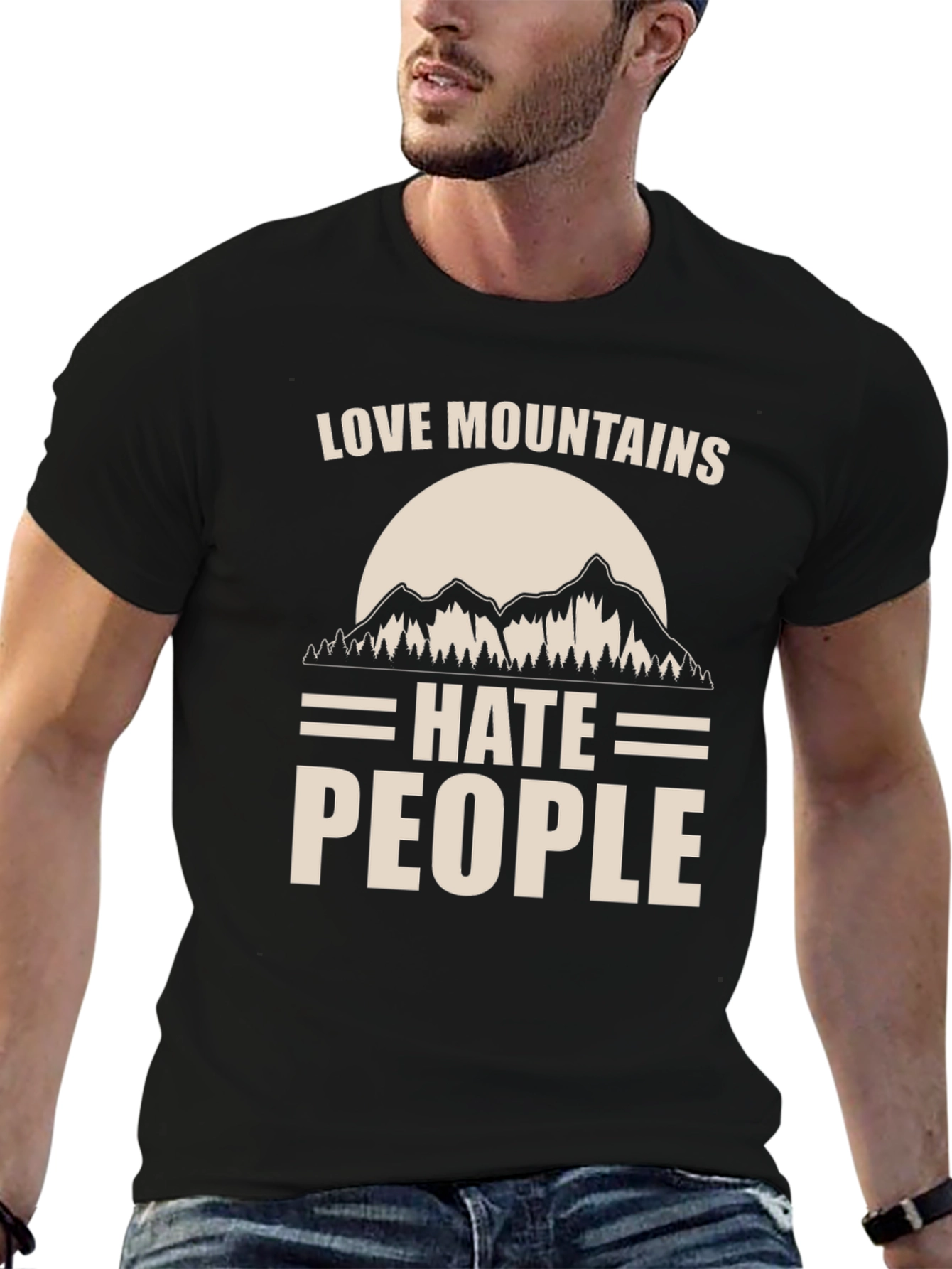 Love Mountains Hate People Graphic Tee