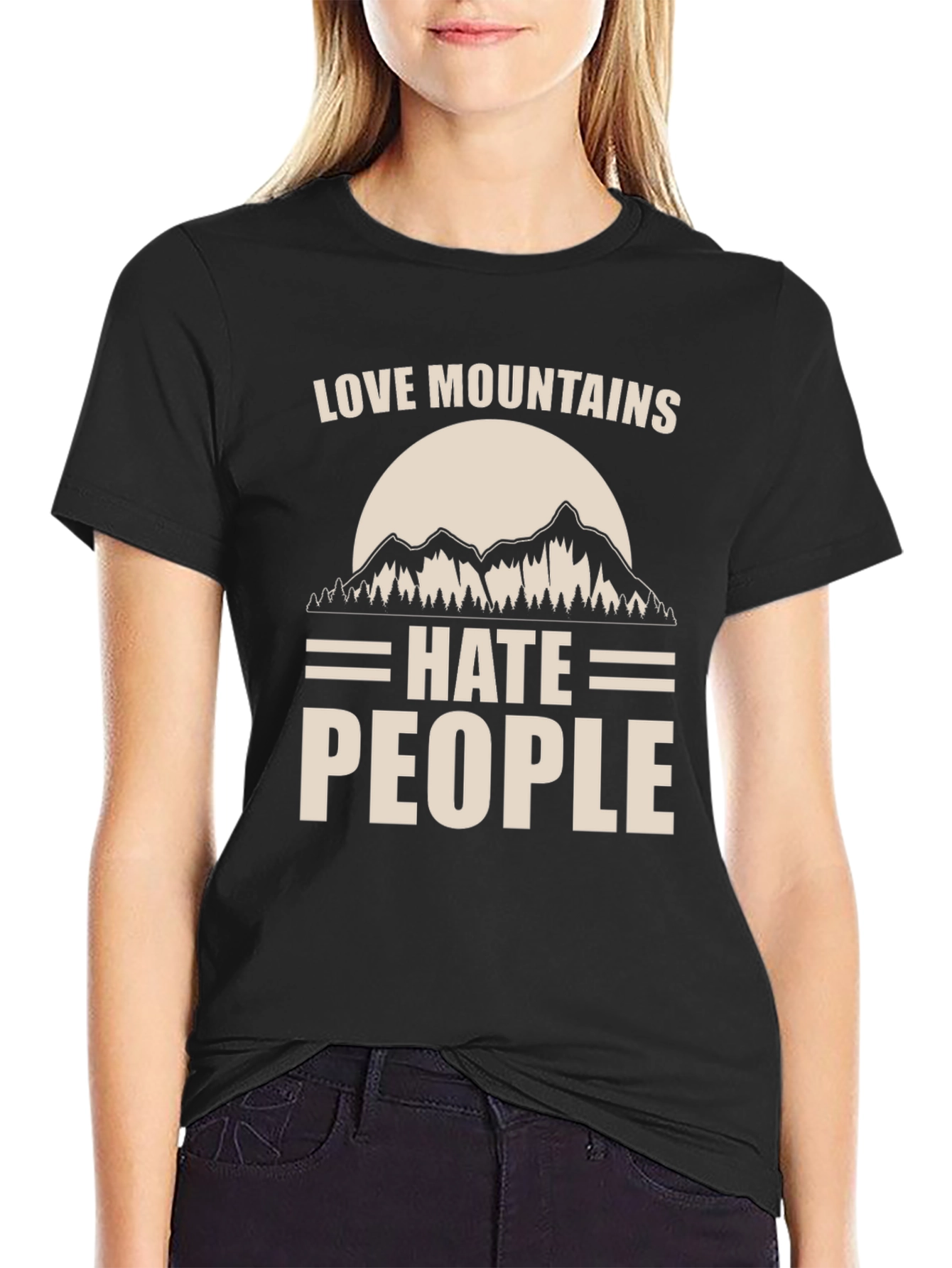 Love Mountains Hate People Graphic Tee