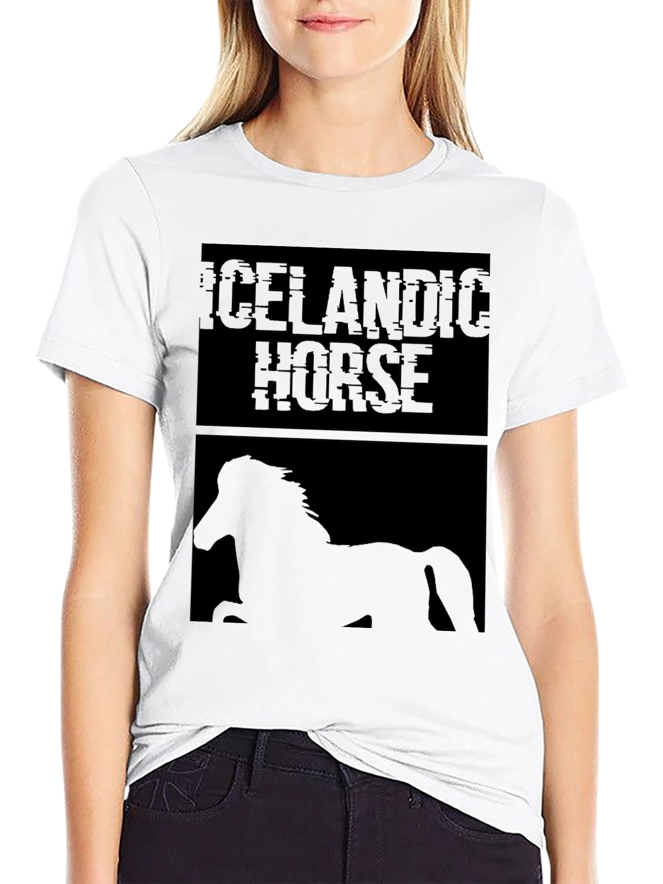 Icelandic Horse Graphic Tee - Mens Black T-Shirt