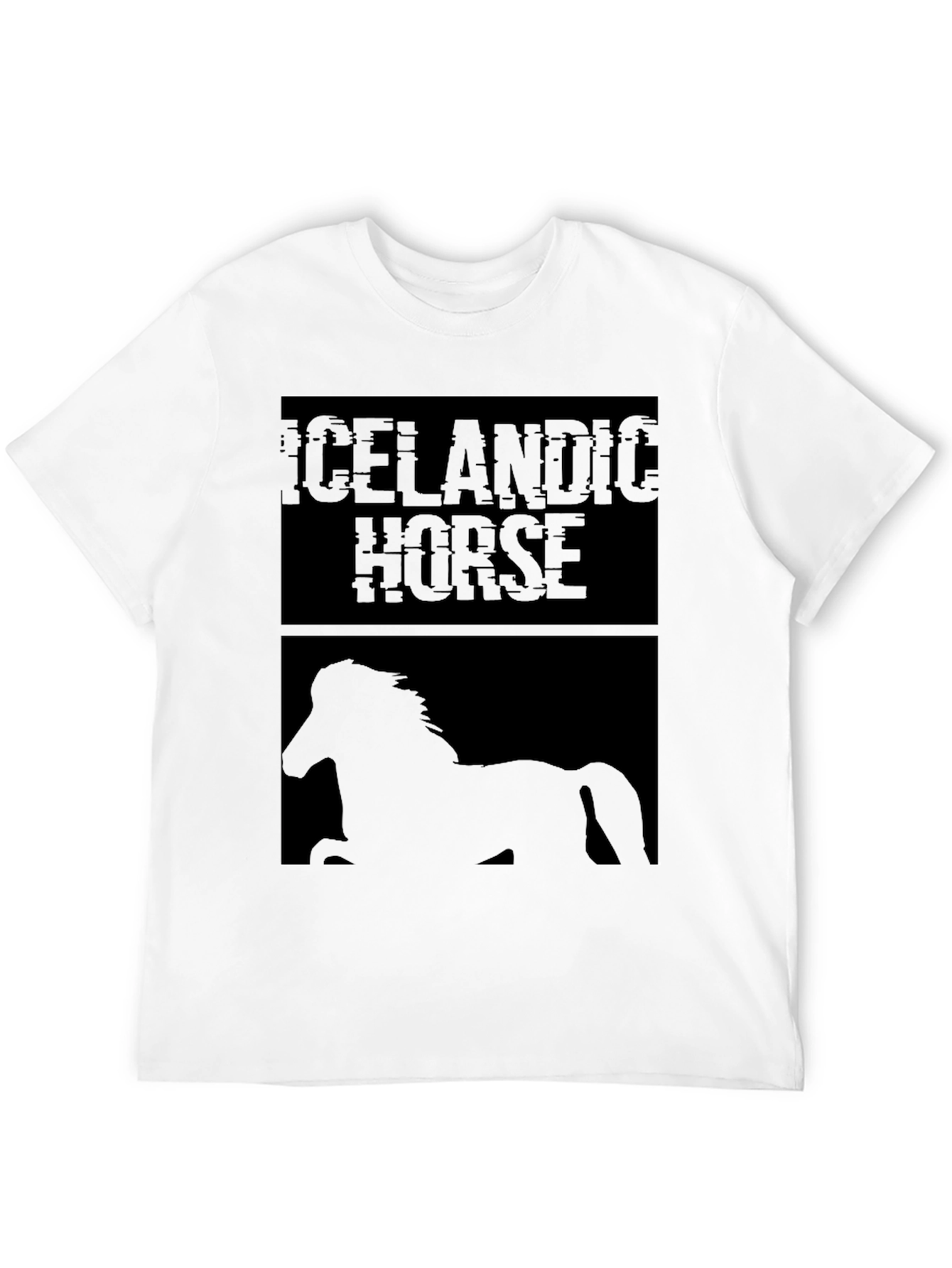 Icelandic Horse Graphic Tee - Mens Black T-Shirt