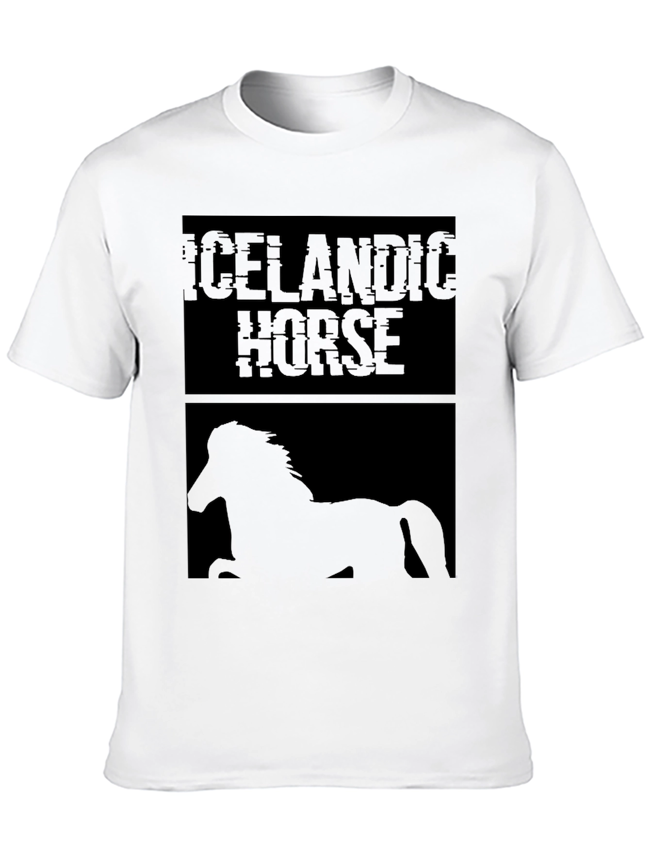 Icelandic Horse Graphic Tee - Mens Black T-Shirt