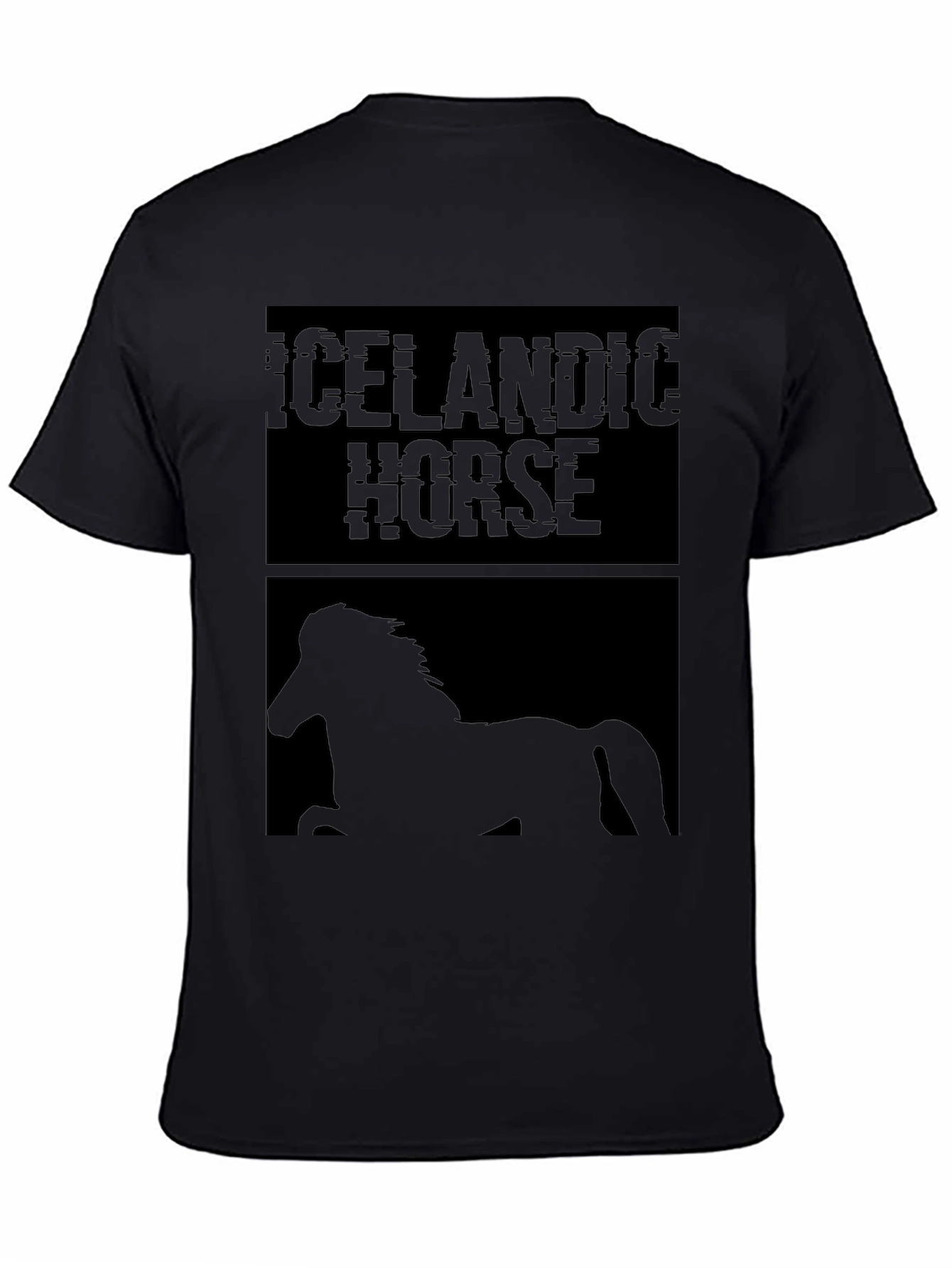 Icelandic Horse Graphic Tee - Mens Black T-Shirt