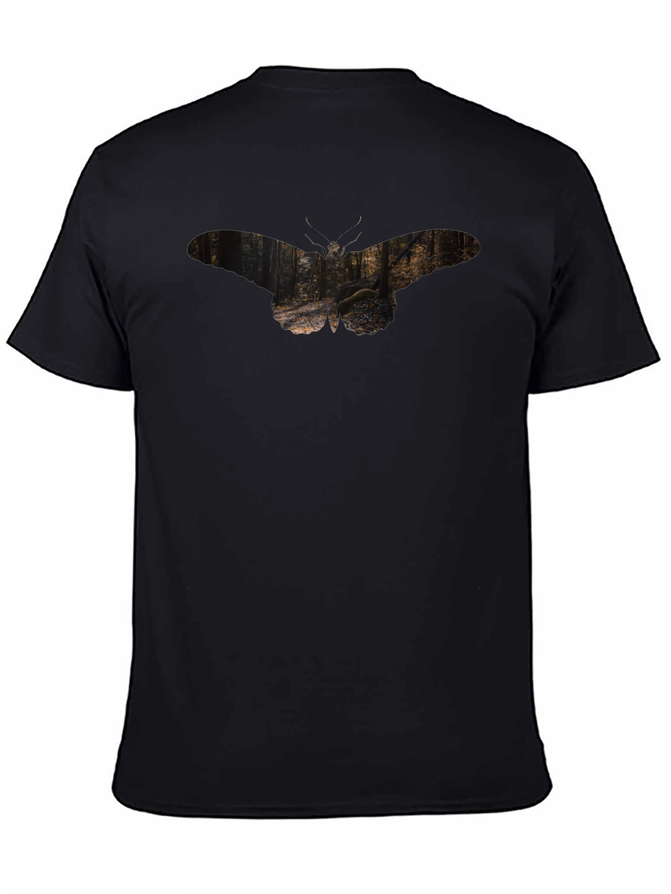 Nature Moth Graphic Tee - Soft Black T-Shirt