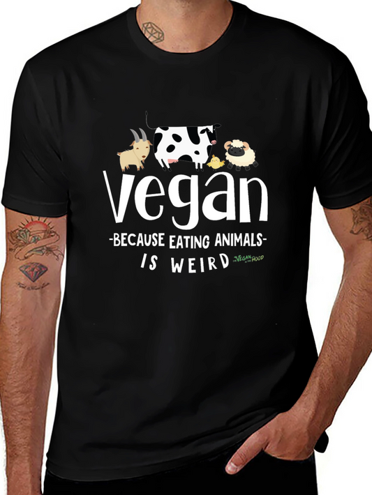 Vegan T-Shirt: Animals Are Weird Black Tee