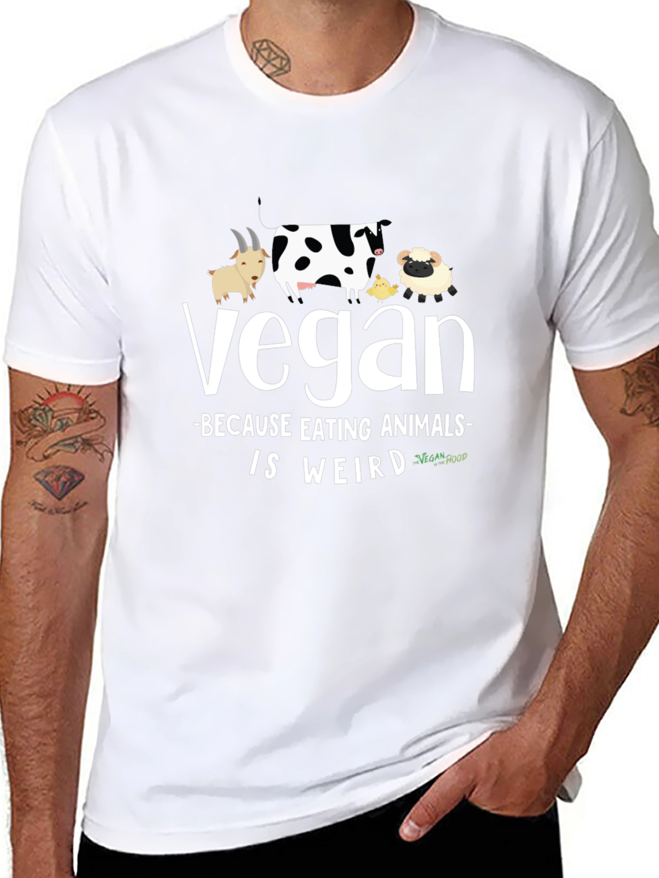 Vegan T-Shirt: Animals Are Weird Black Tee