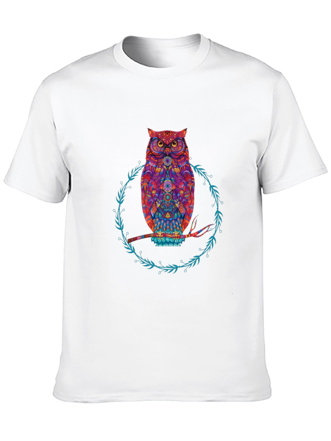 Owl Graphic Print Tee - Stylish Mens Black T-Shirt