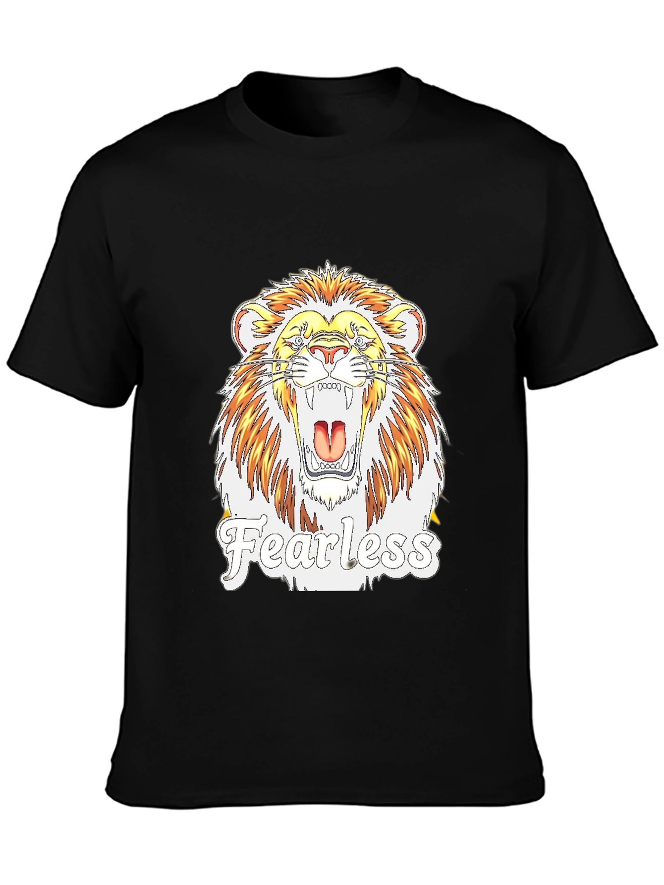 Fearless Lion Graphic Print T-Shirt