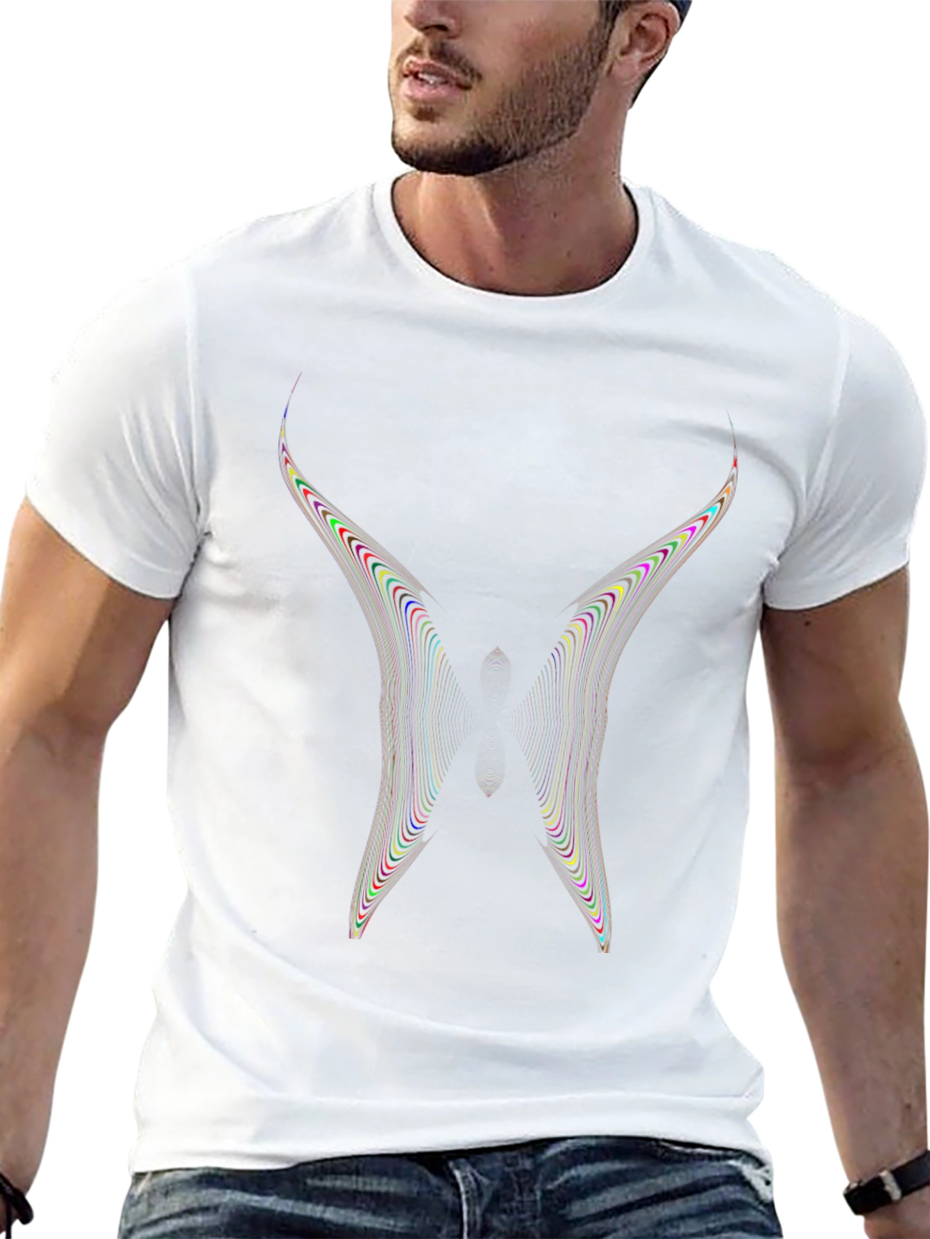 Abstract Wing Graphic Black Tee