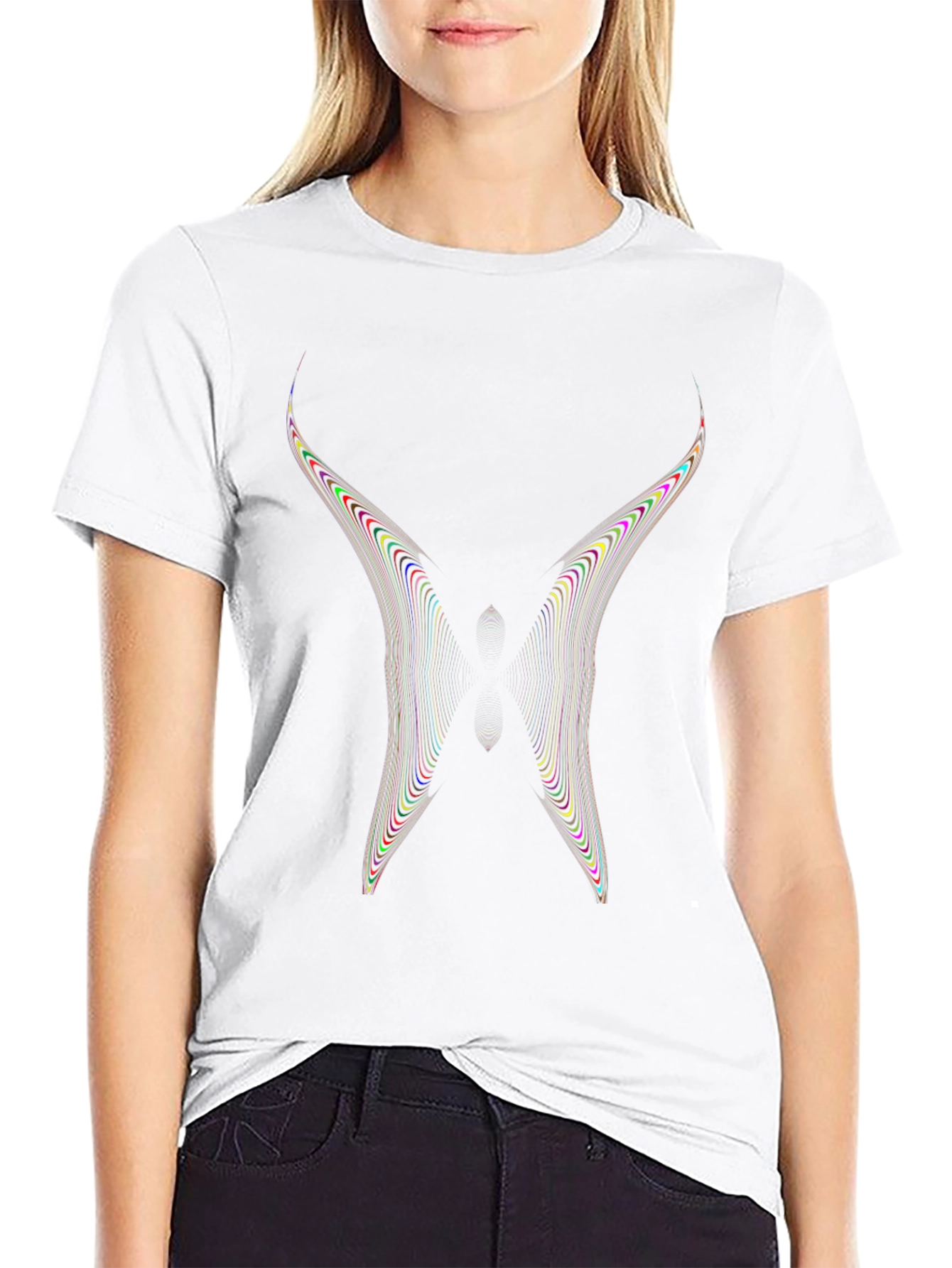 Abstract Wing Graphic Black Tee