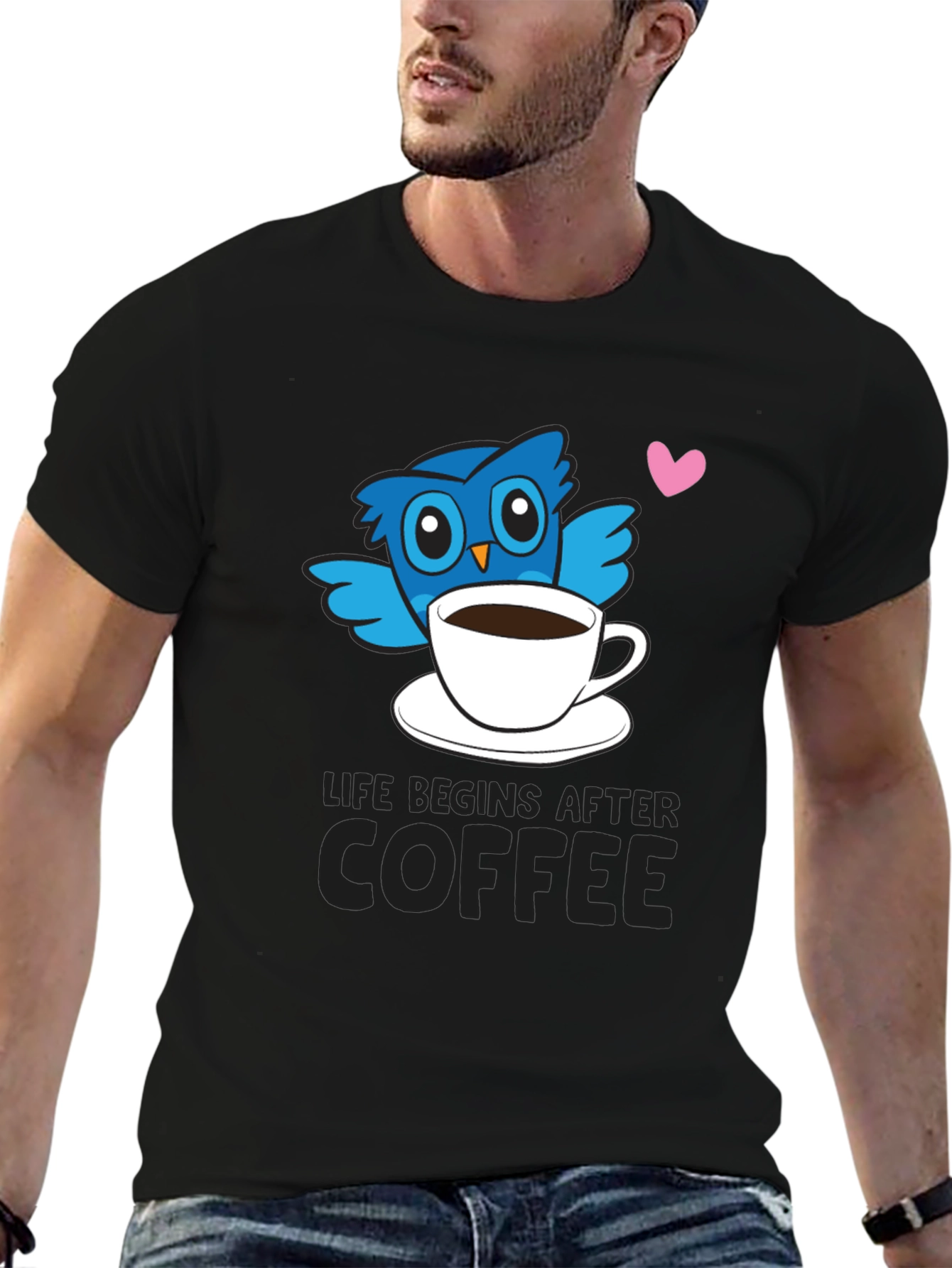 Life Begins After Coffee Owl T-Shirt
