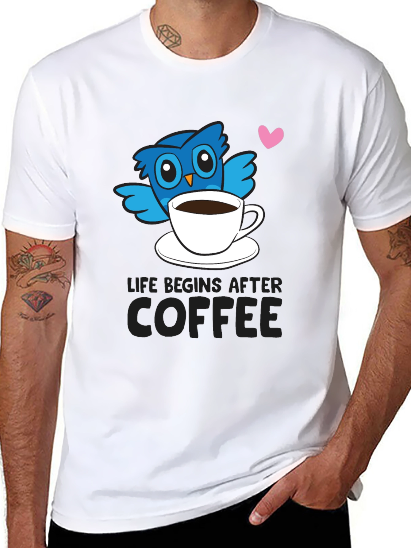 Life Begins After Coffee Owl T-Shirt
