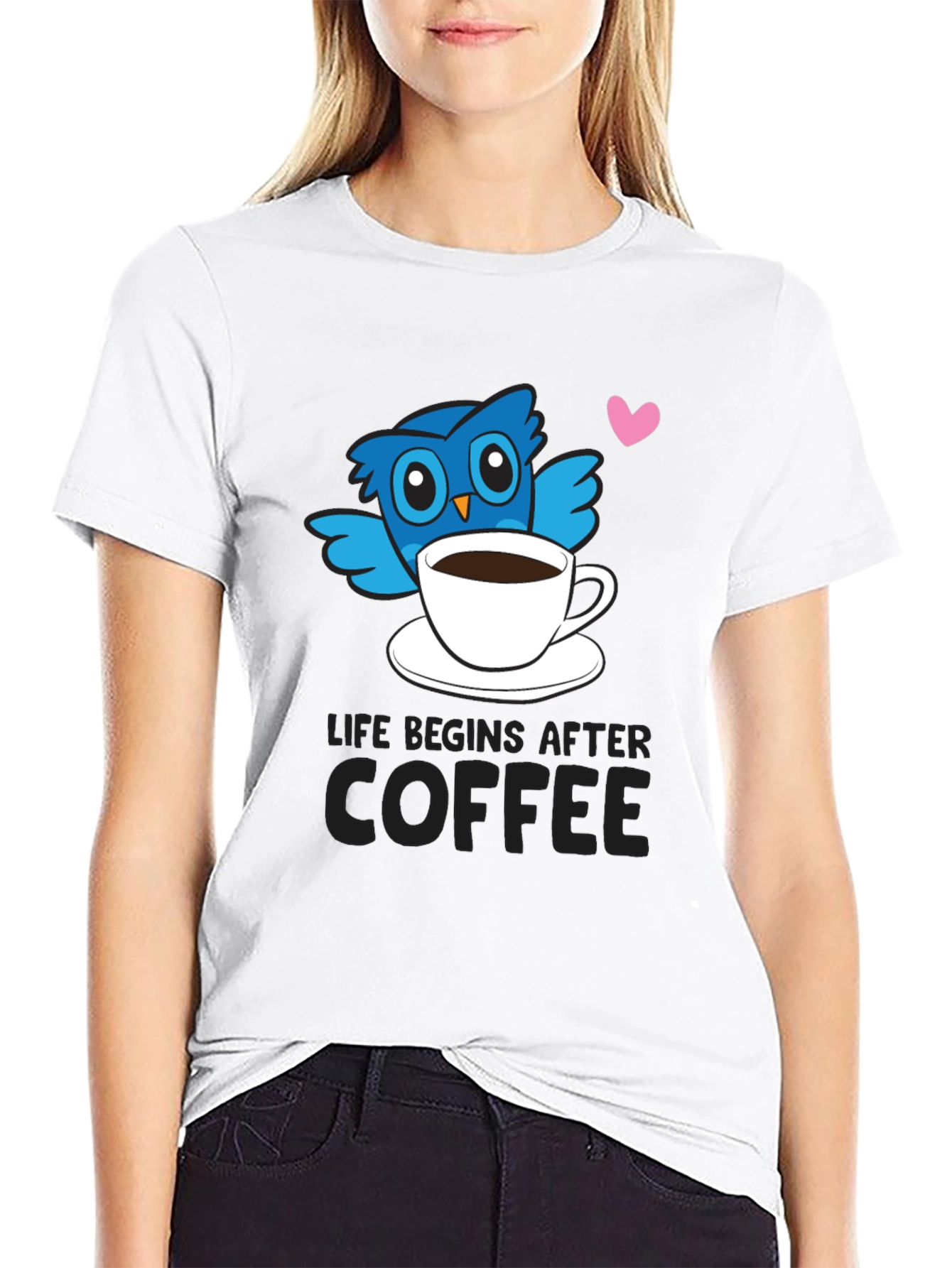 Life Begins After Coffee Owl T-Shirt