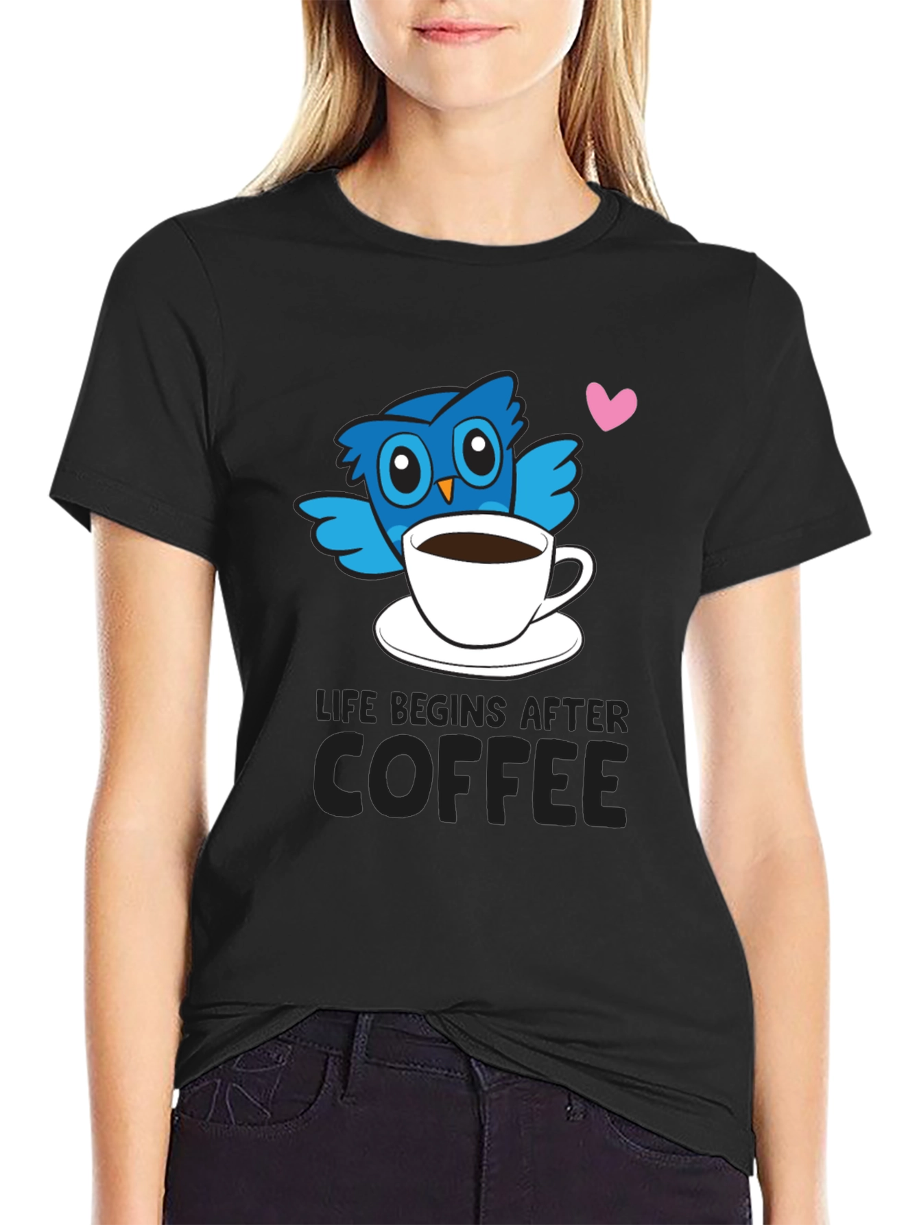 Life Begins After Coffee Owl T-Shirt