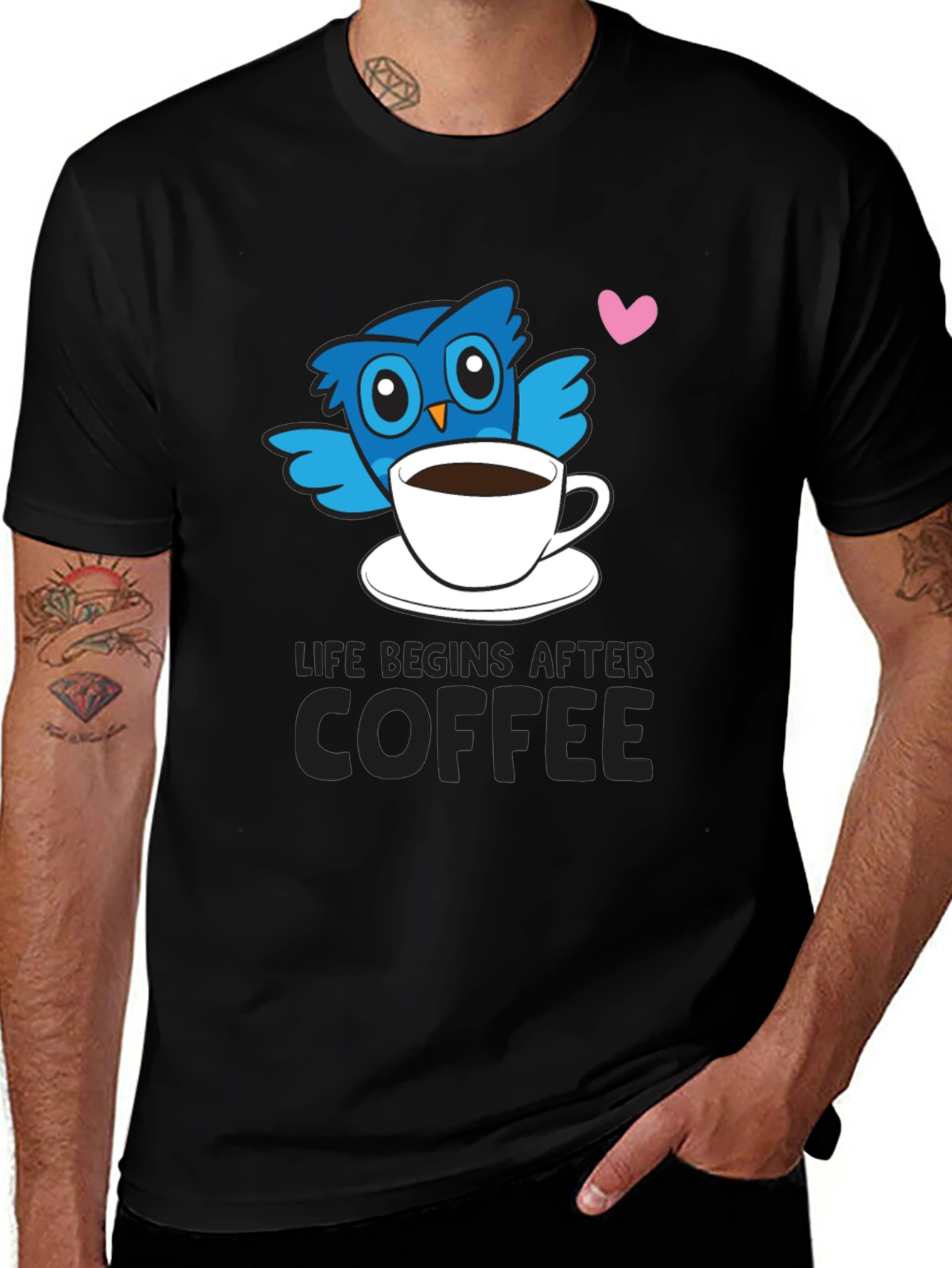 Life Begins After Coffee Owl T-Shirt