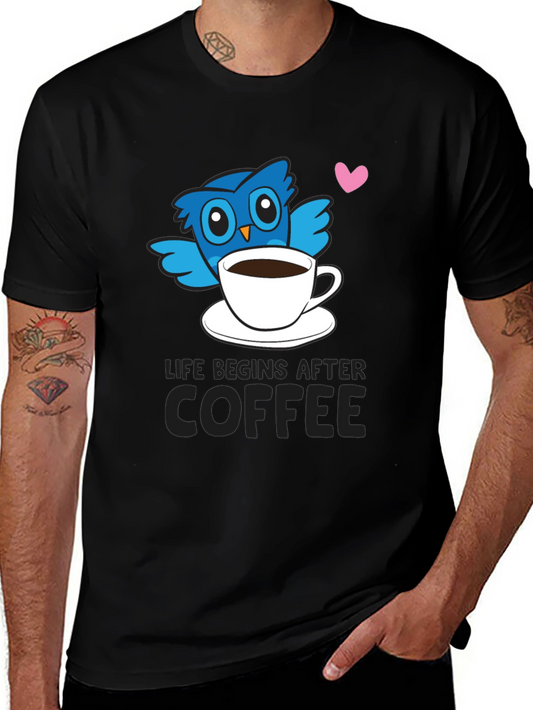 Life Begins After Coffee Owl T-Shirt