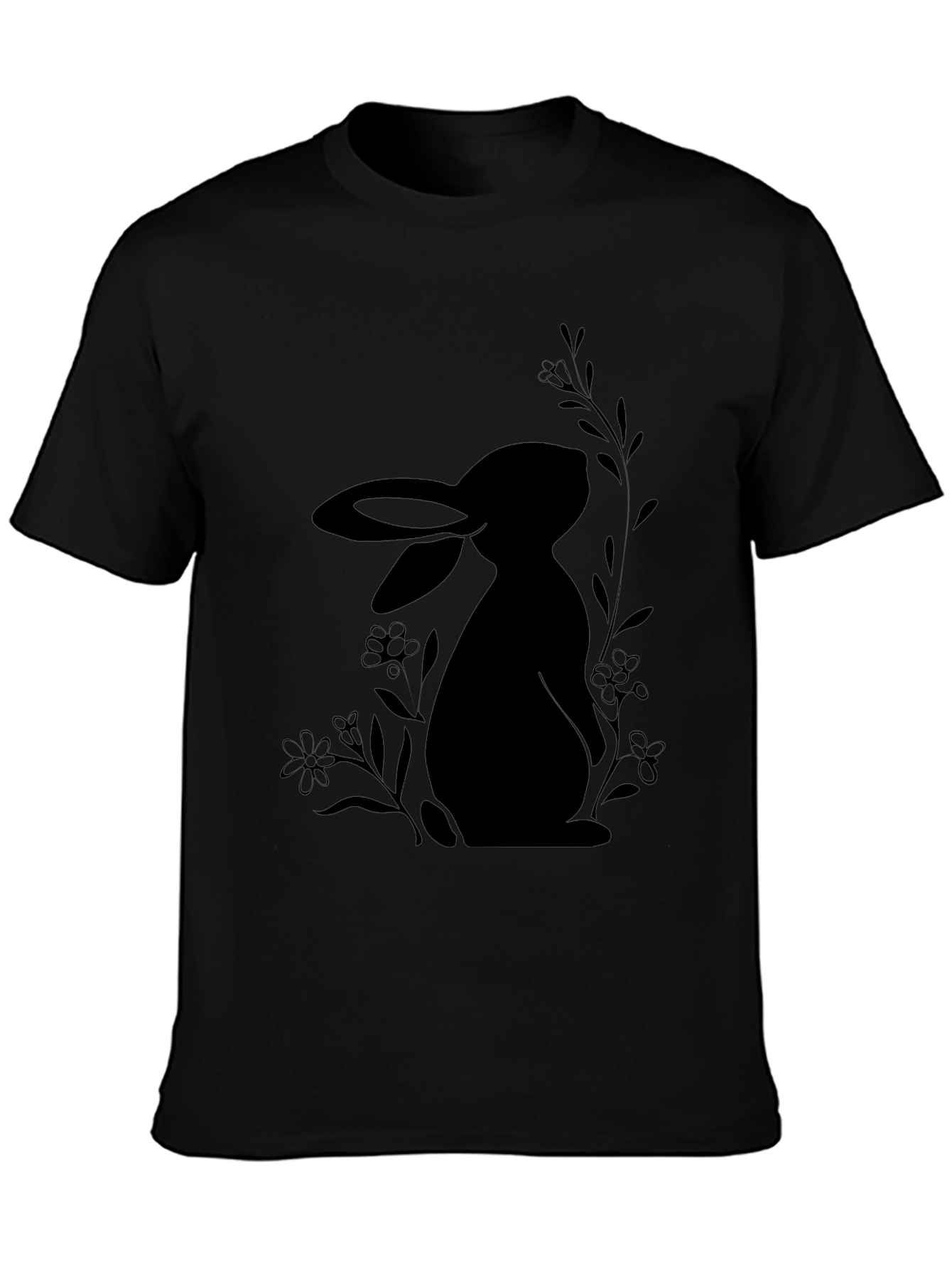 Black Bunny Silhouette Graphic Tee