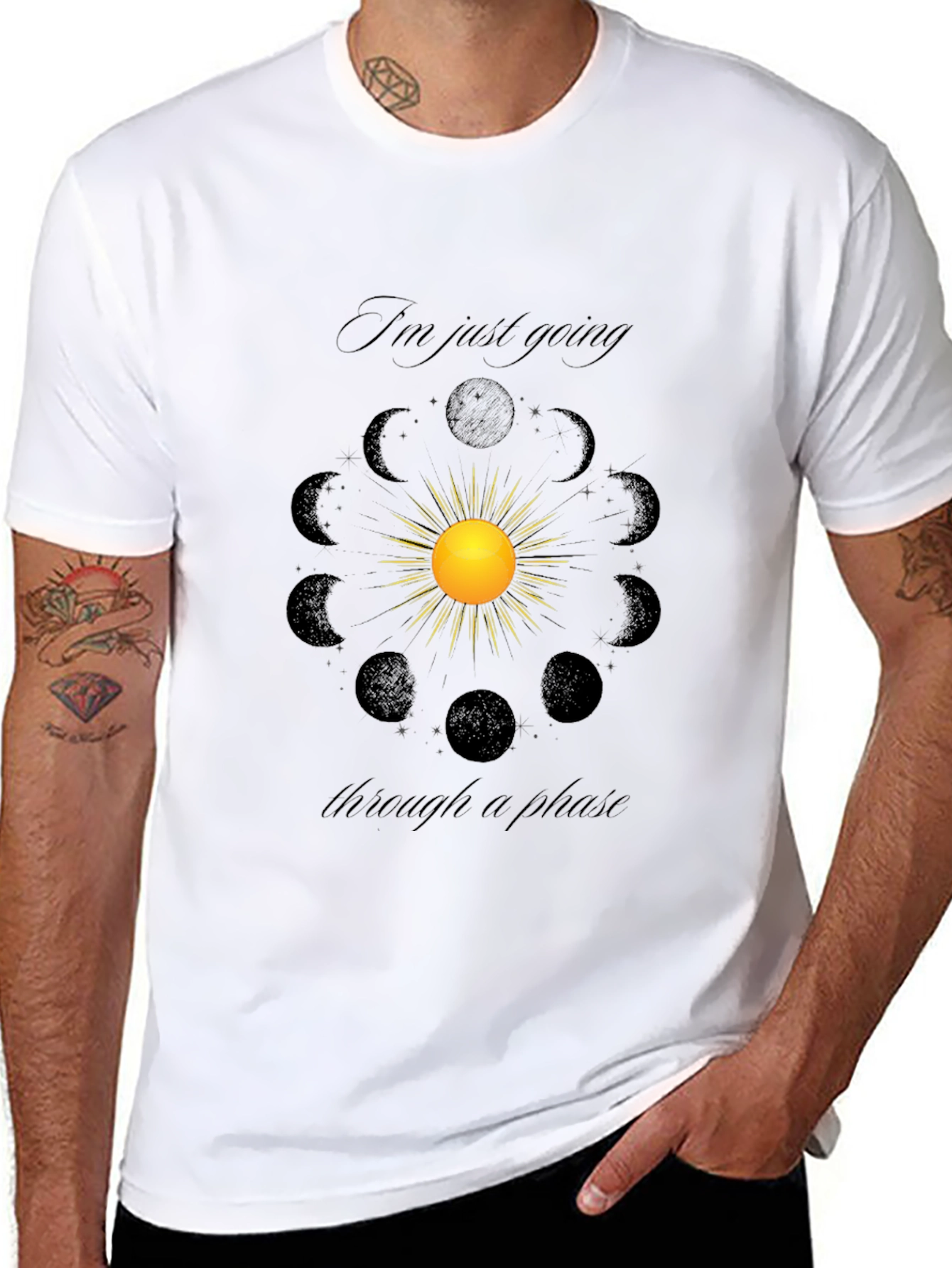 Celestial Phases Graphic Tee - Stylish Comfort