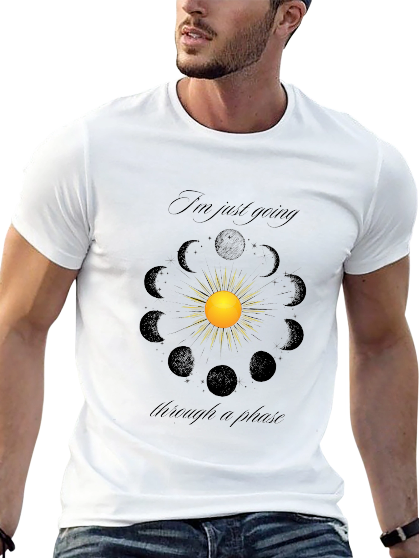 Celestial Phases Graphic Tee - Stylish Comfort