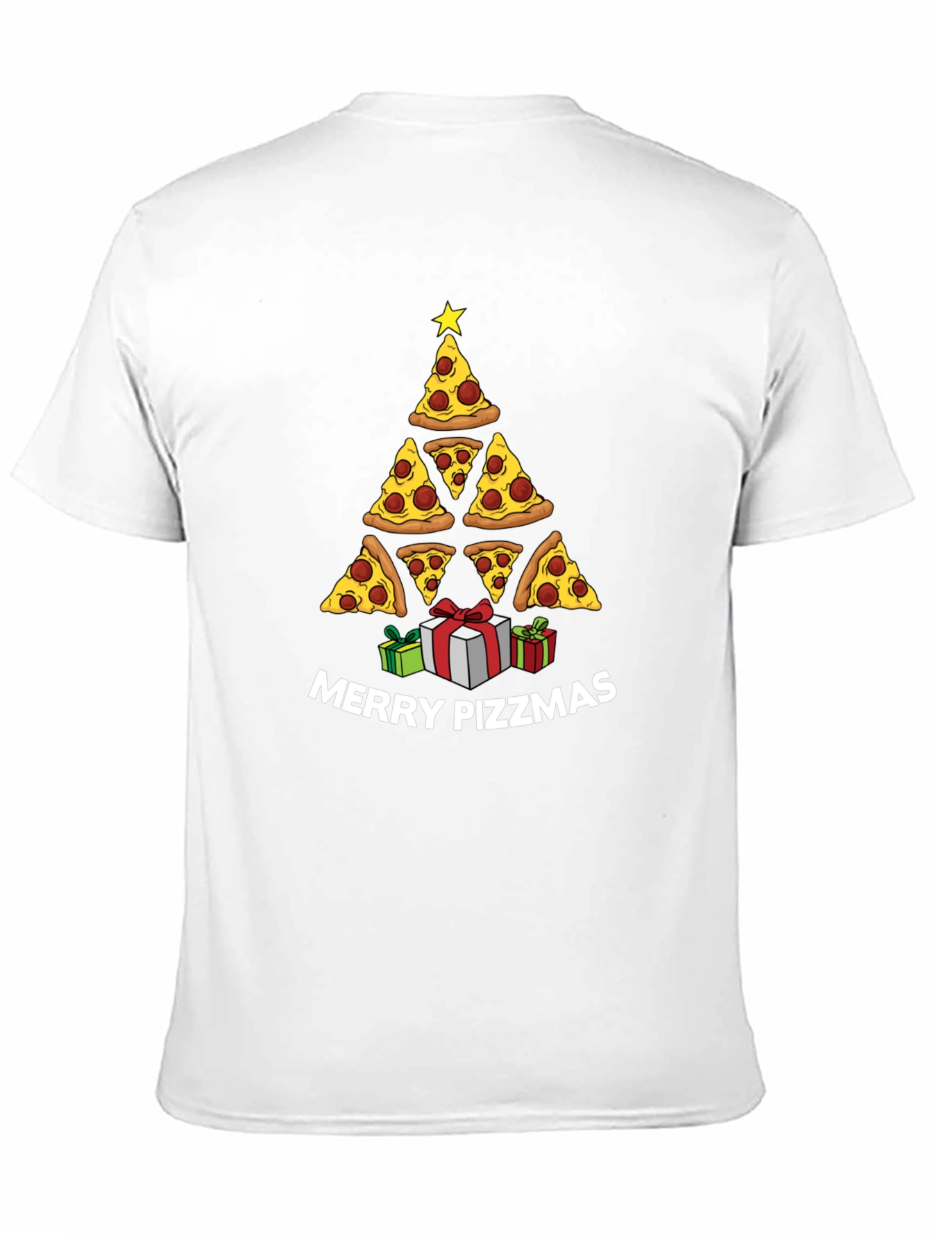 Merry Pizzmas T-Shirt: Pizza Christmas Tree Tee