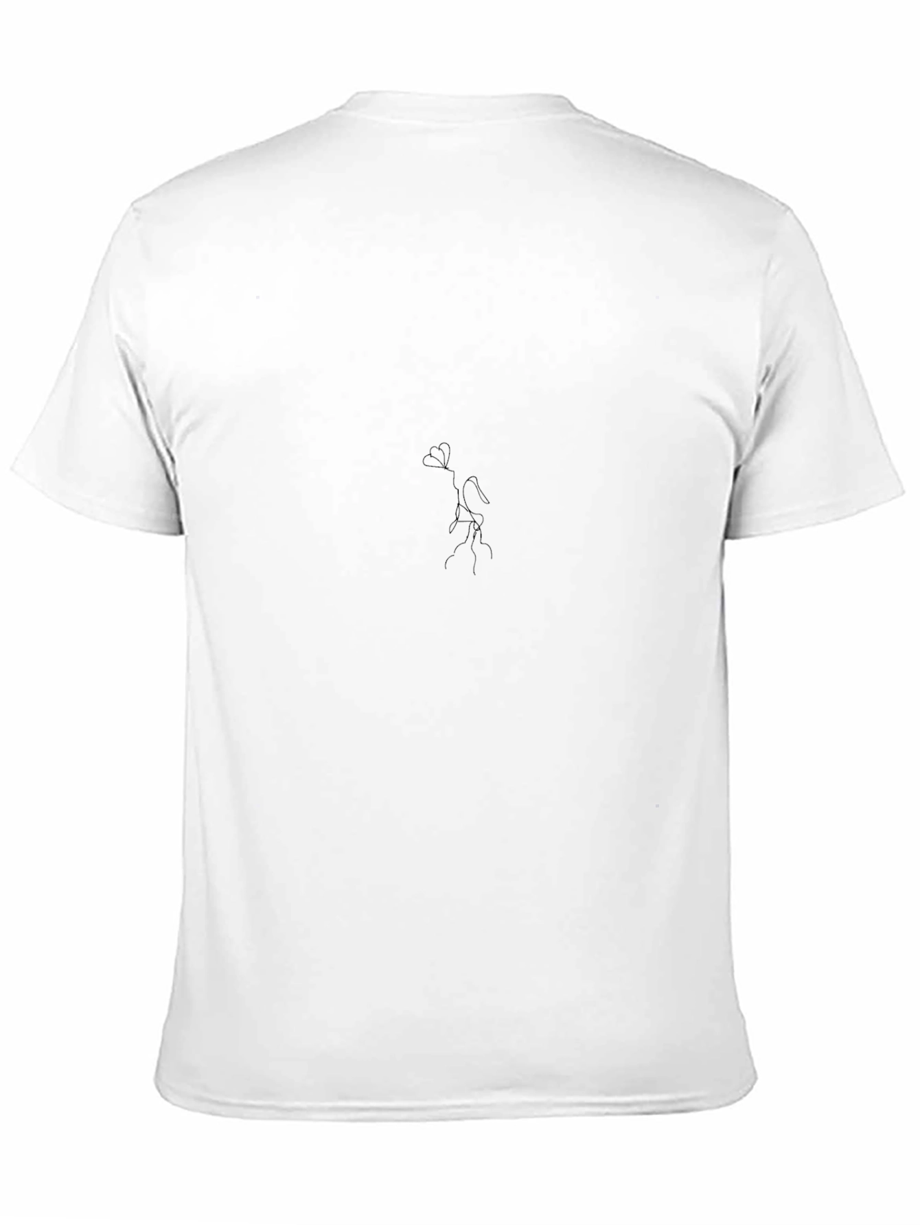 Mens Black Graphic Tee - Abstract Flower Design