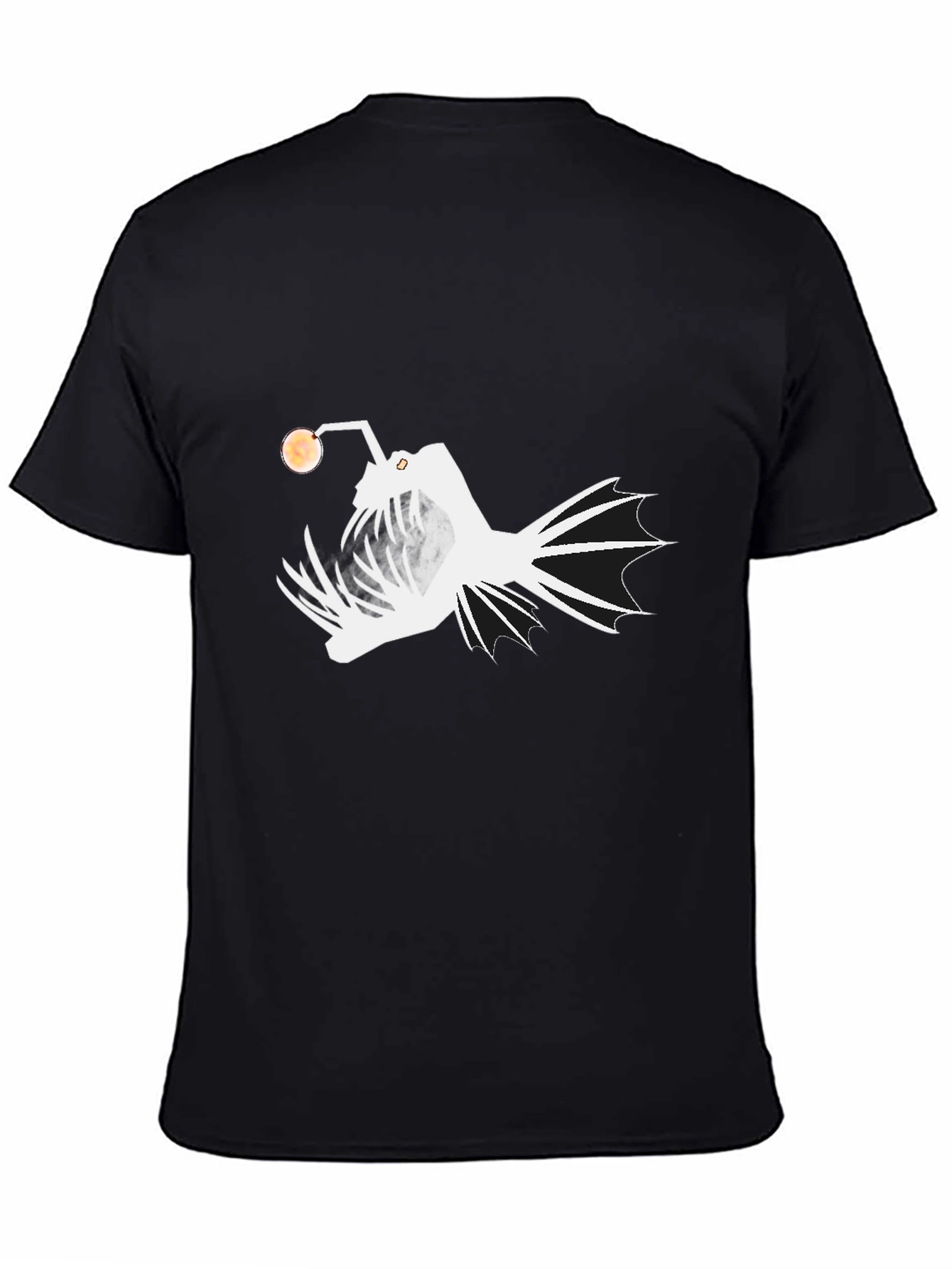 Anglerfish Graphic Tee - Black Cotton T-Shirt