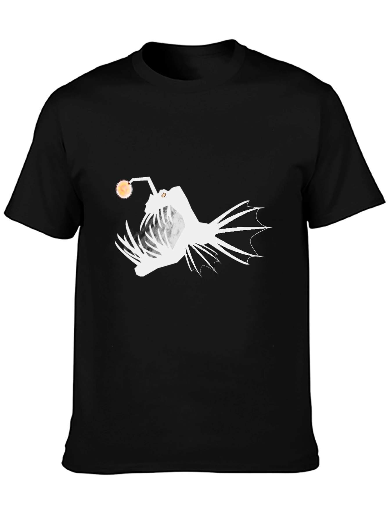 Anglerfish Graphic Tee - Black Cotton T-Shirt