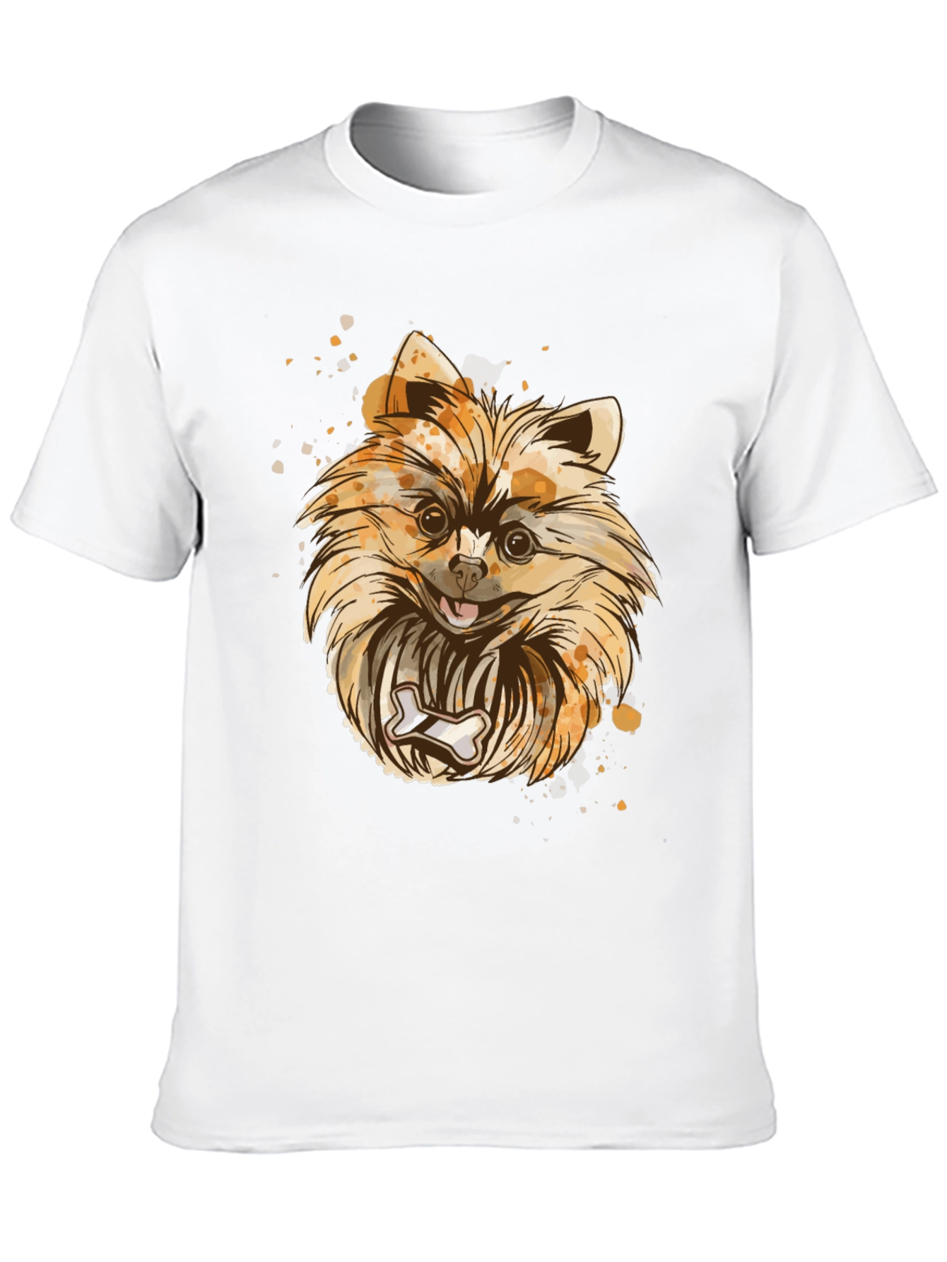 Pomeranian Dog Graphic T-Shirt - Black