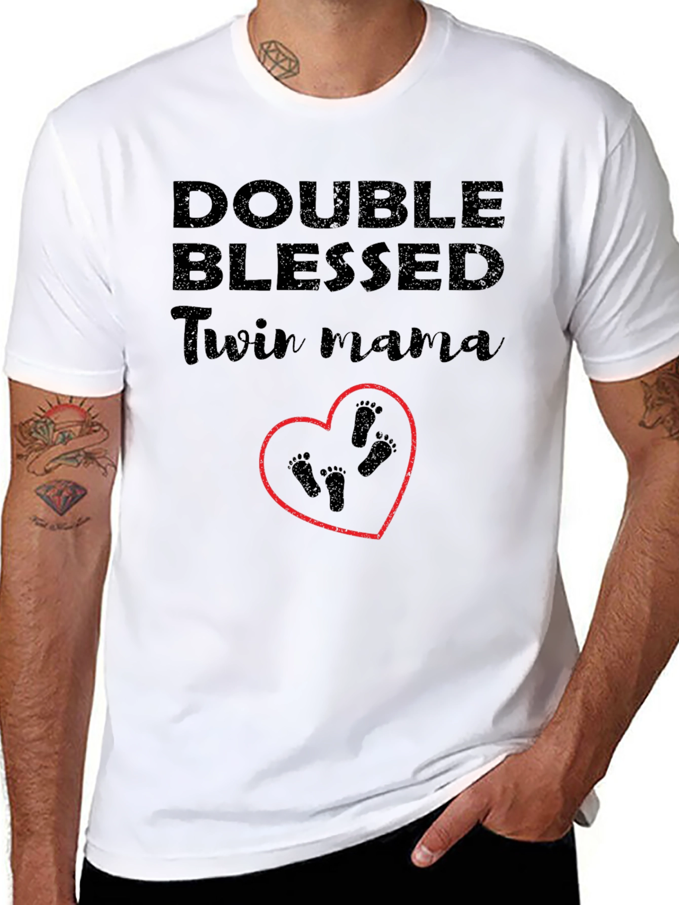 Double Blessed Twin Mama Graphic Tee