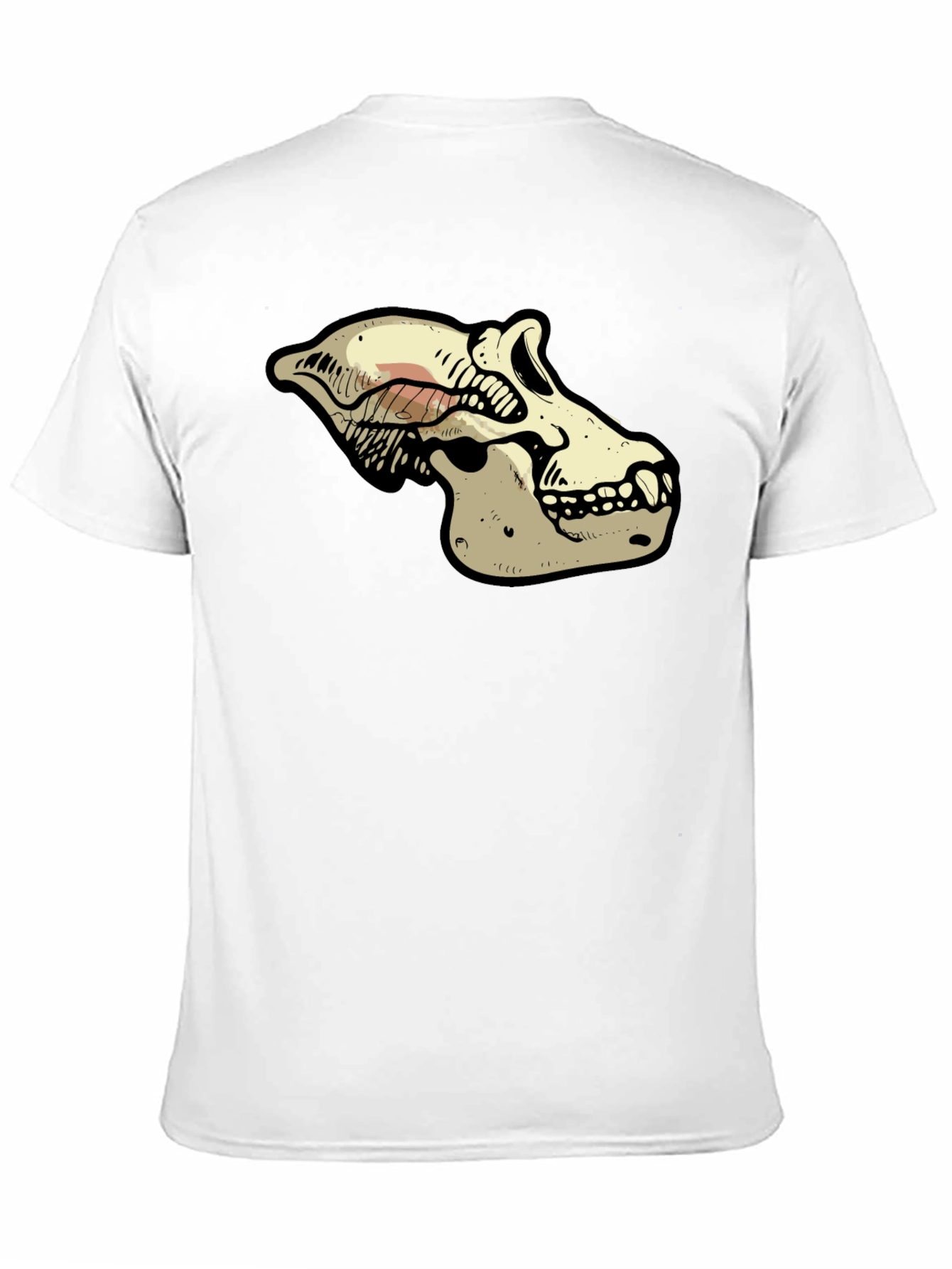 Primate Skull Graphic Tee - Black Cotton T-Shirt
