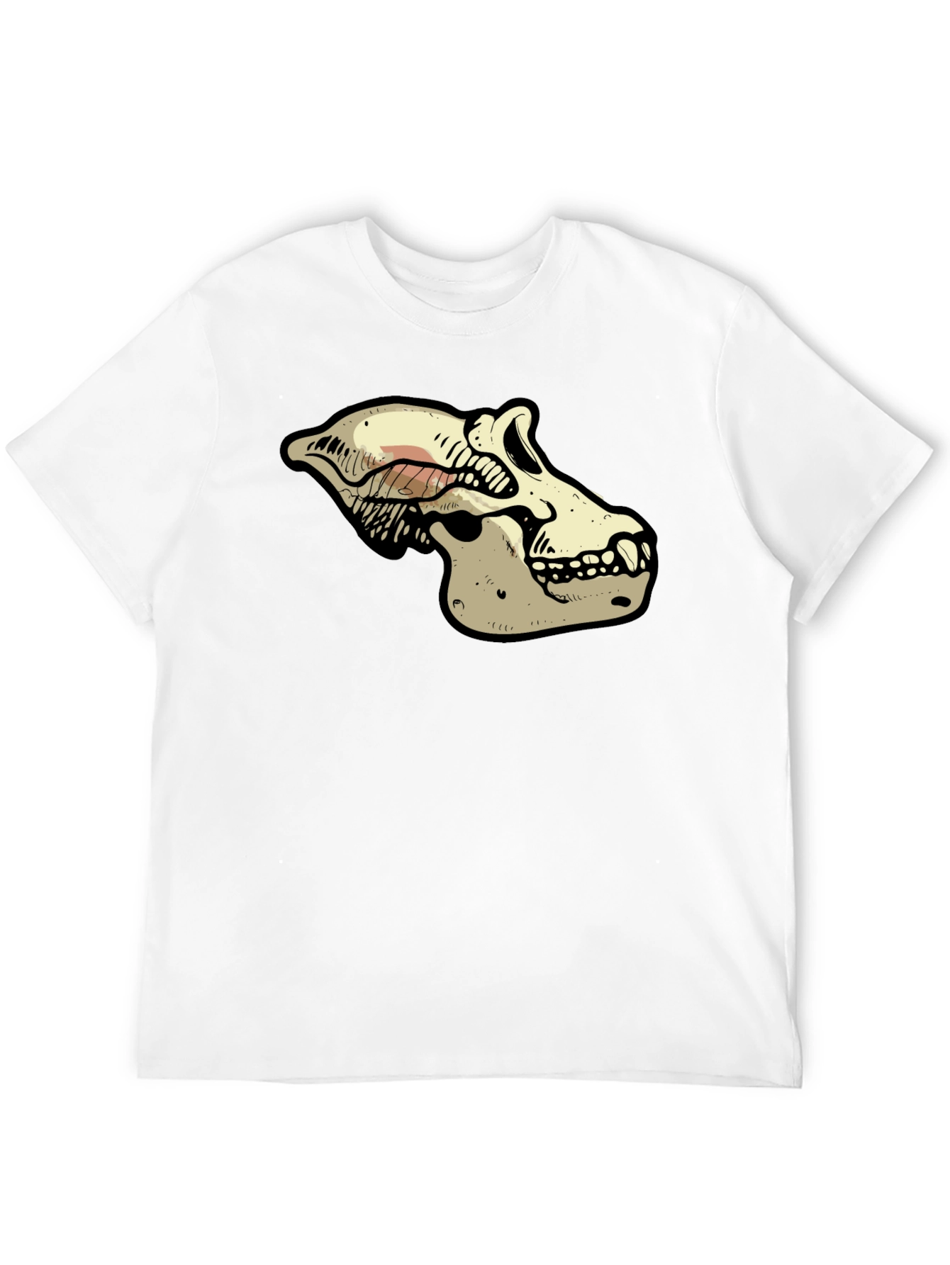 Primate Skull Graphic Tee - Black Cotton T-Shirt