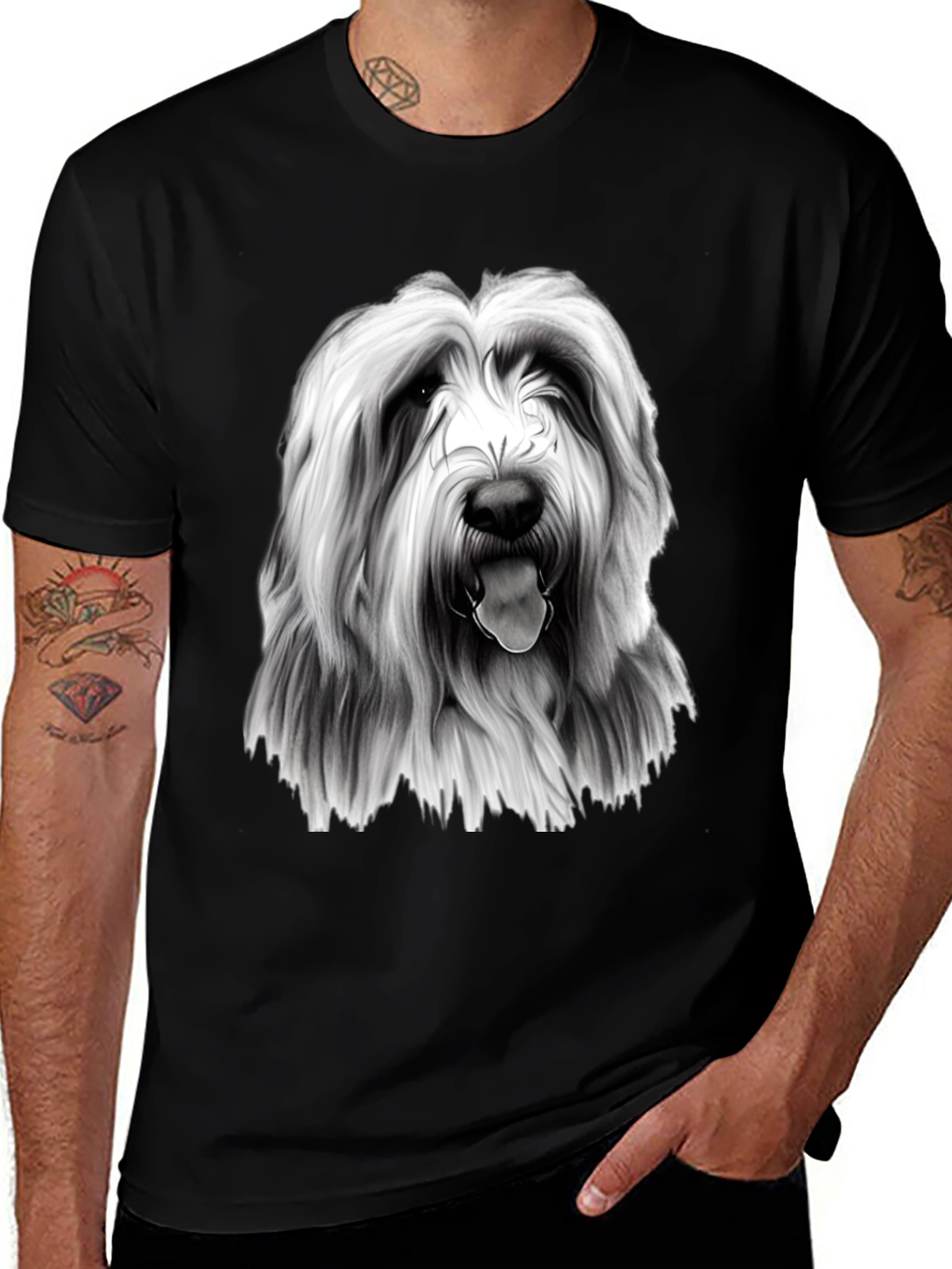 Dog Breed Graphic Black T-Shirt