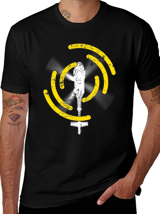 Helicopter Graphic Tee - Black Cotton T-Shirt