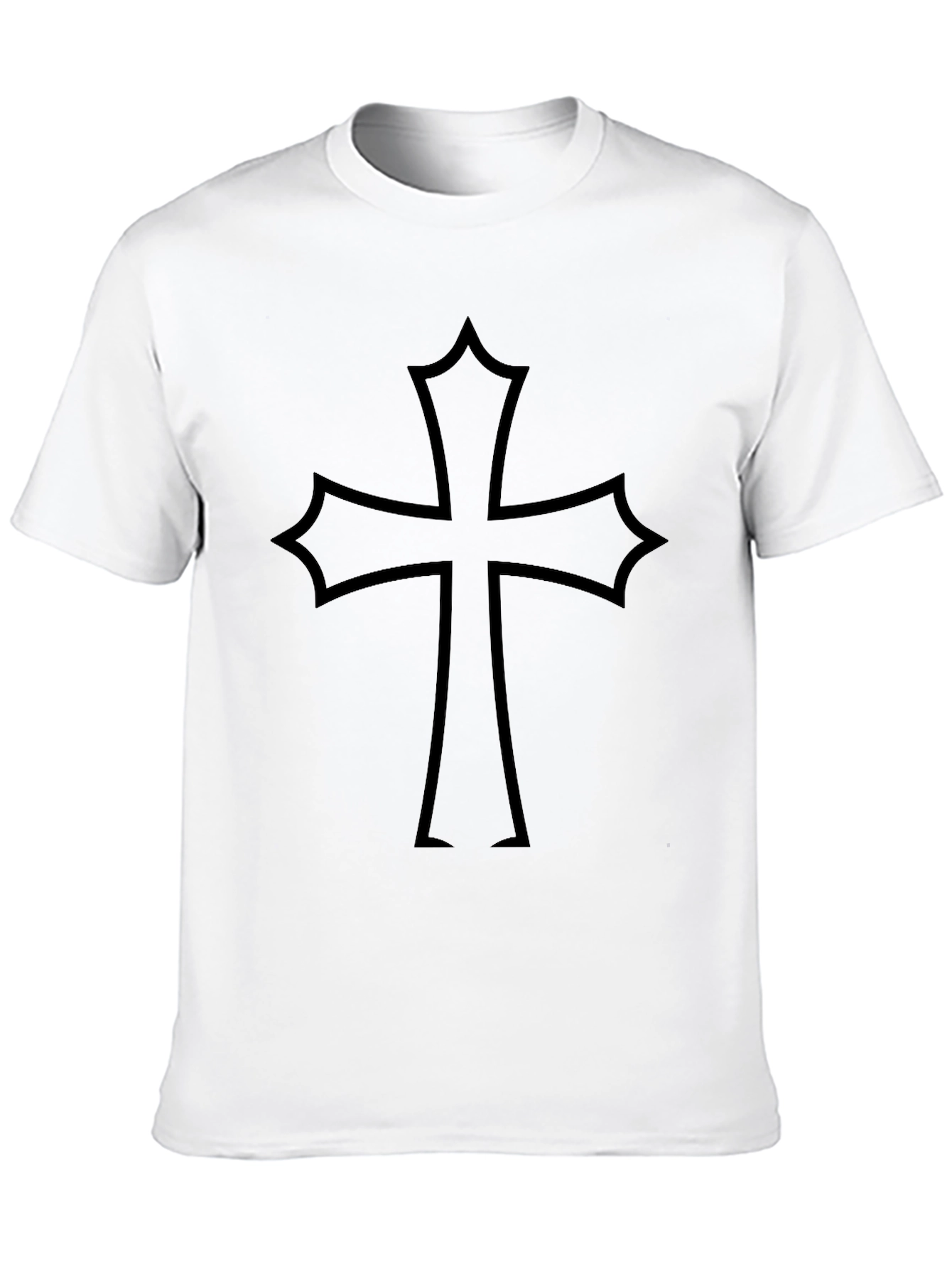 Black T-Shirt with Gothic Cross Design
