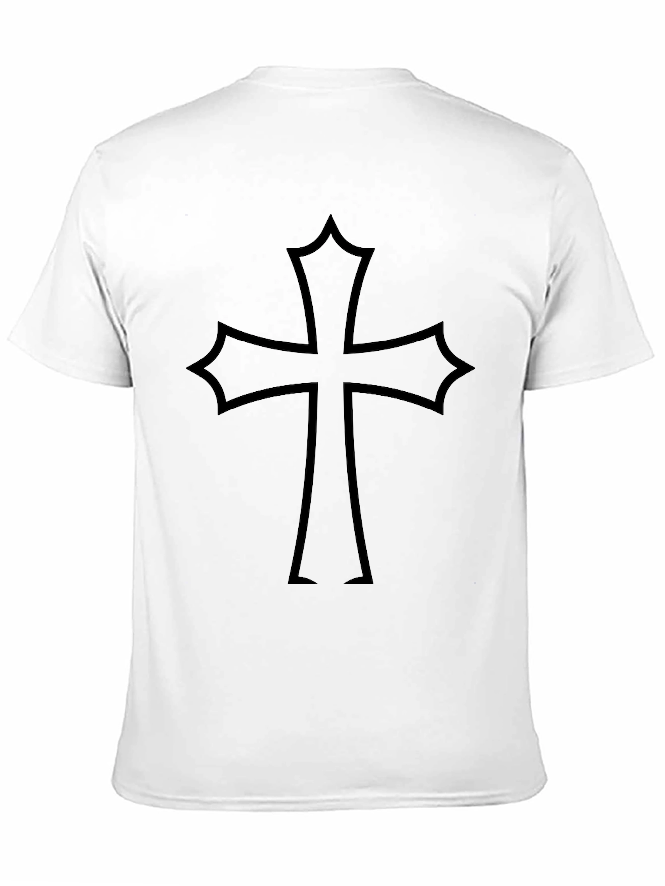 Black T-Shirt with Gothic Cross Design