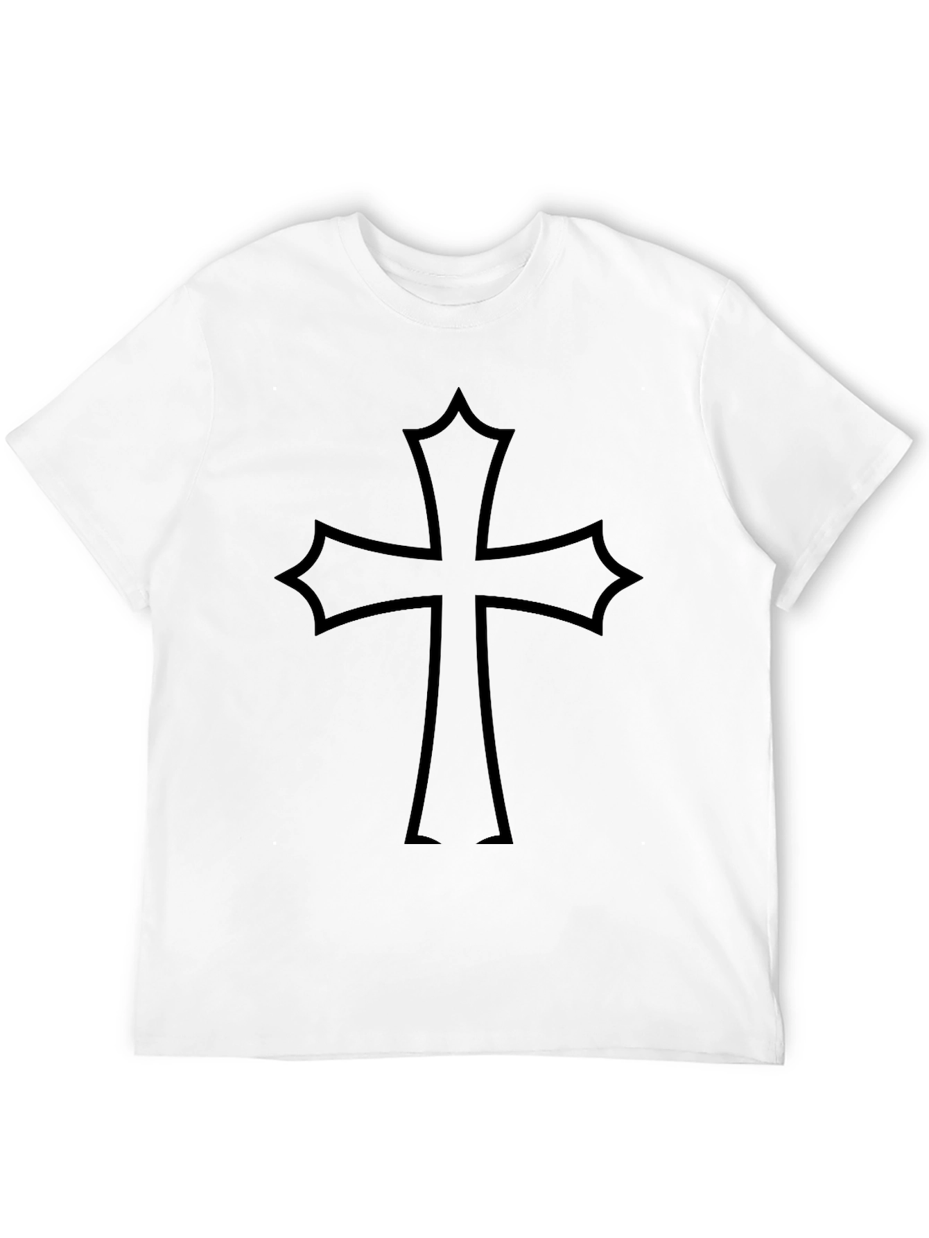 Black T-Shirt with Gothic Cross Design