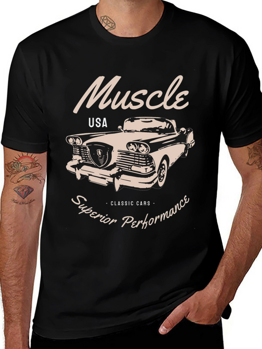 Classic Muscle Car Graphic Tee - Superior Performance