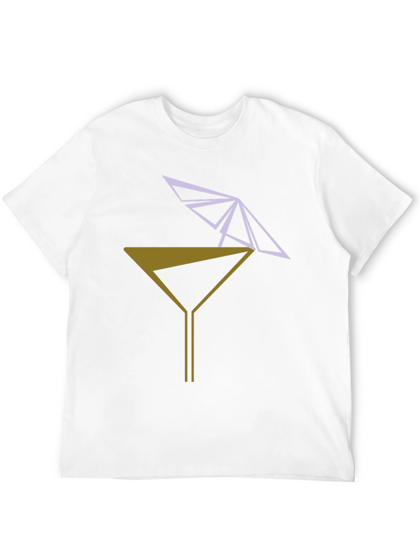 Geometric Martini T-Shirt - Modern Cocktail Tee