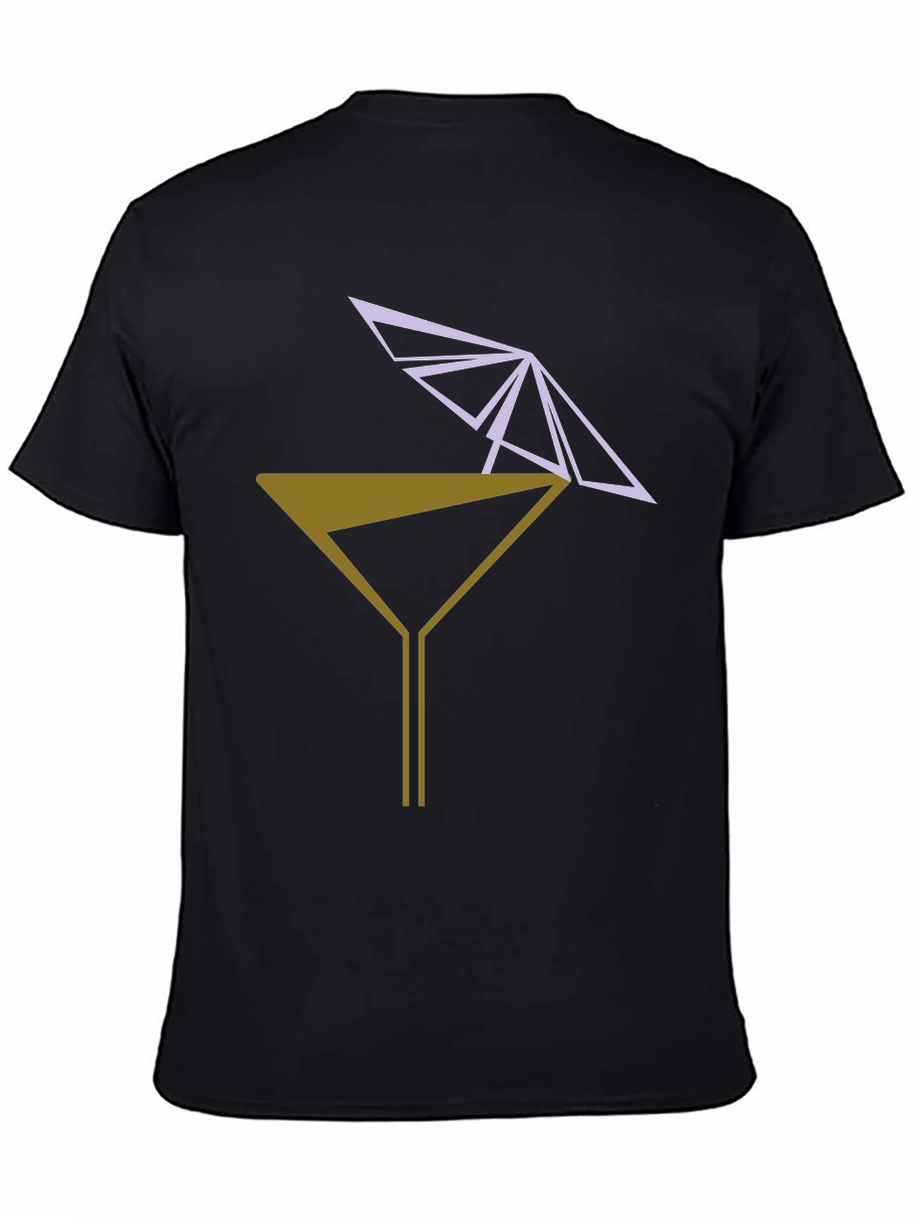 Geometric Martini T-Shirt - Modern Cocktail Tee