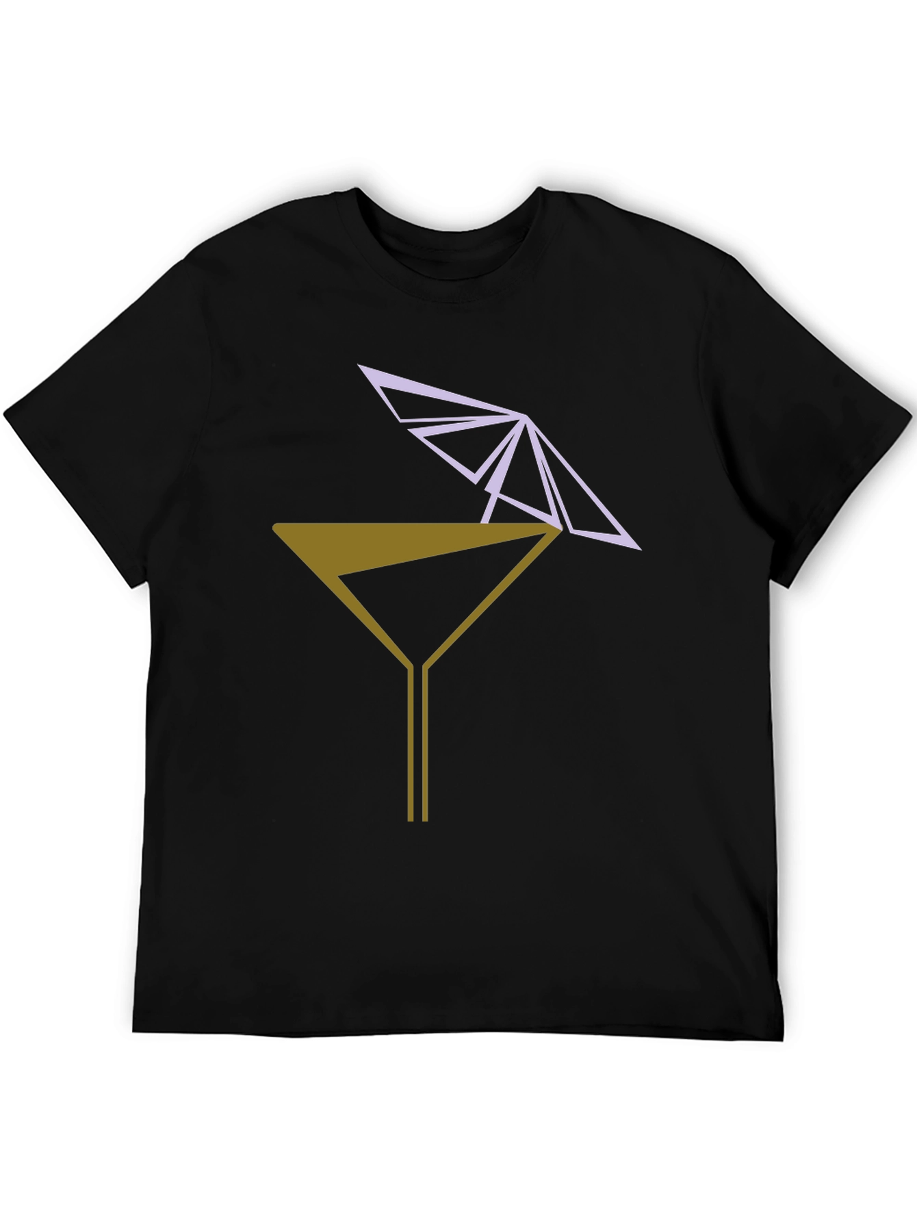 Geometric Martini T-Shirt - Modern Cocktail Tee