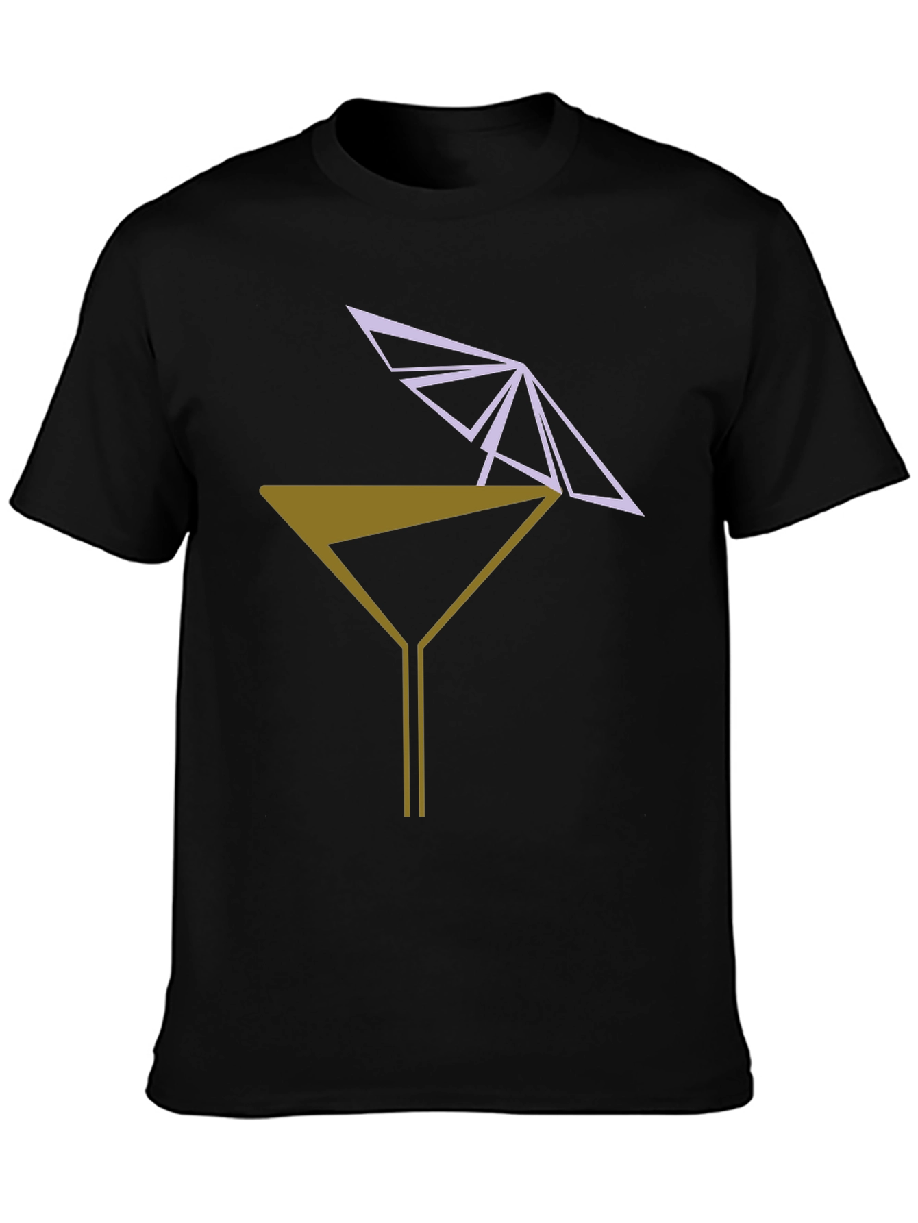 Geometric Martini T-Shirt - Modern Cocktail Tee