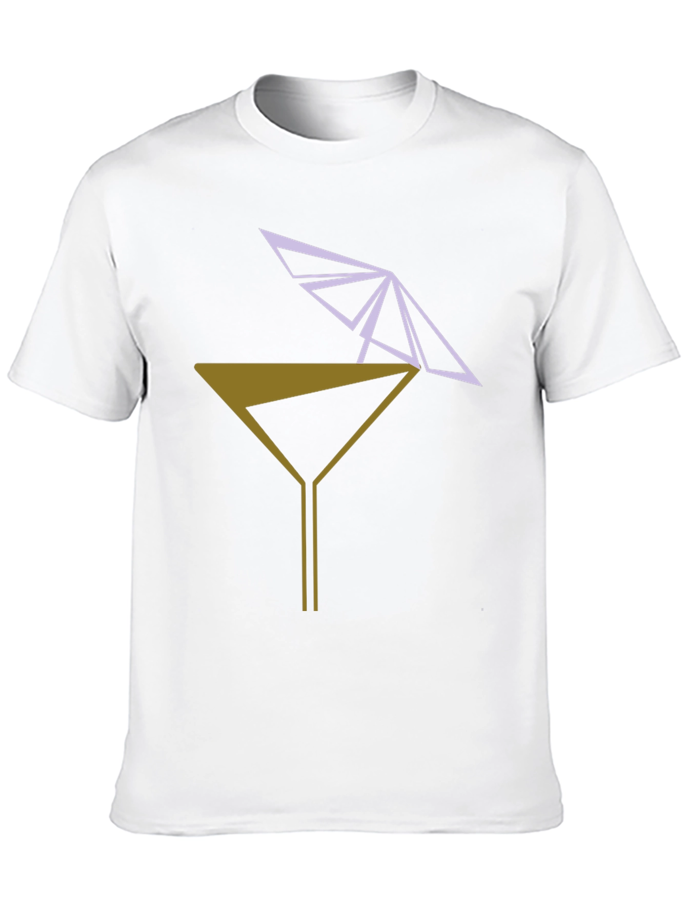 Geometric Martini T-Shirt - Modern Cocktail Tee