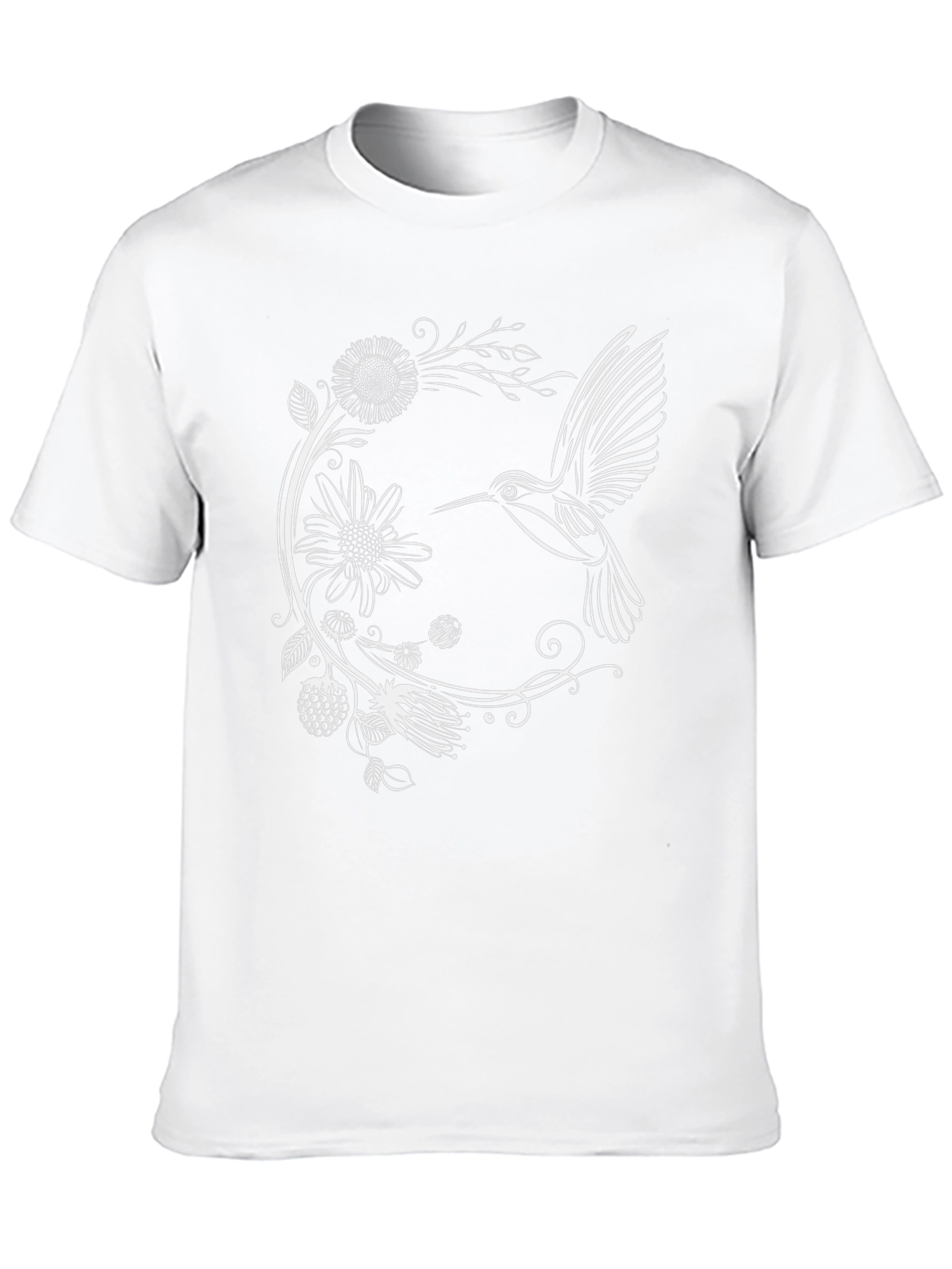 Hummingbird Floral Graphic Tee - Black