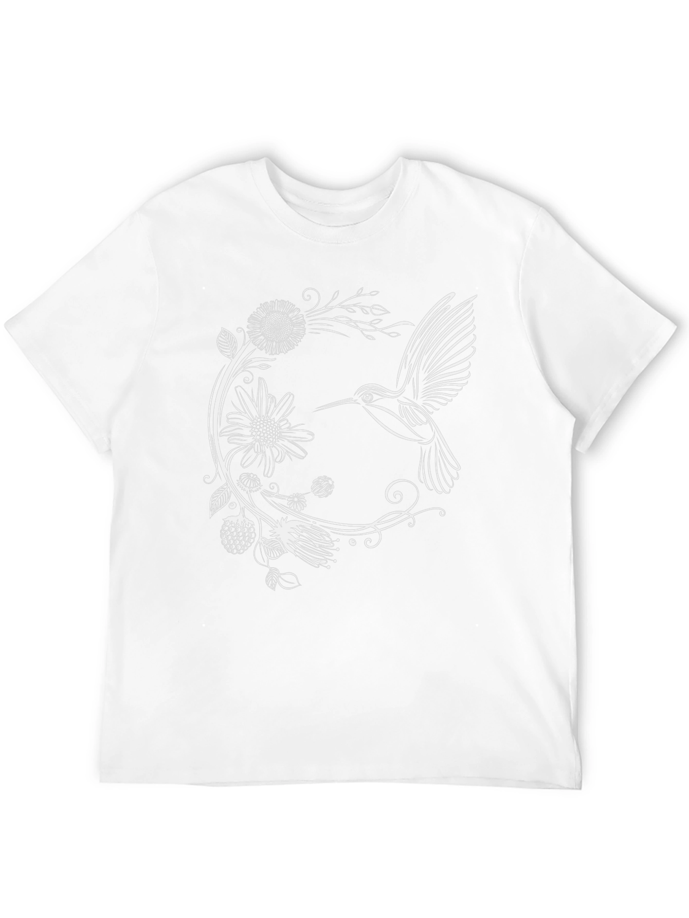Hummingbird Floral Graphic Tee - Black