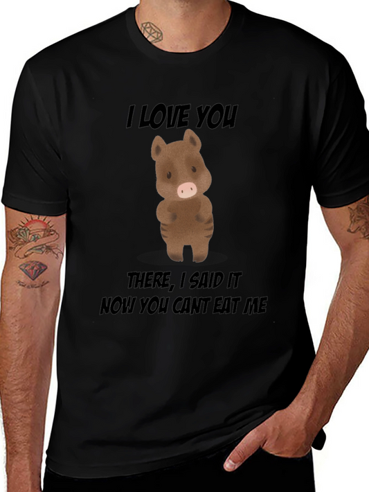 I Love You Piggy T-Shirt: Funny Graphic Tee for Men