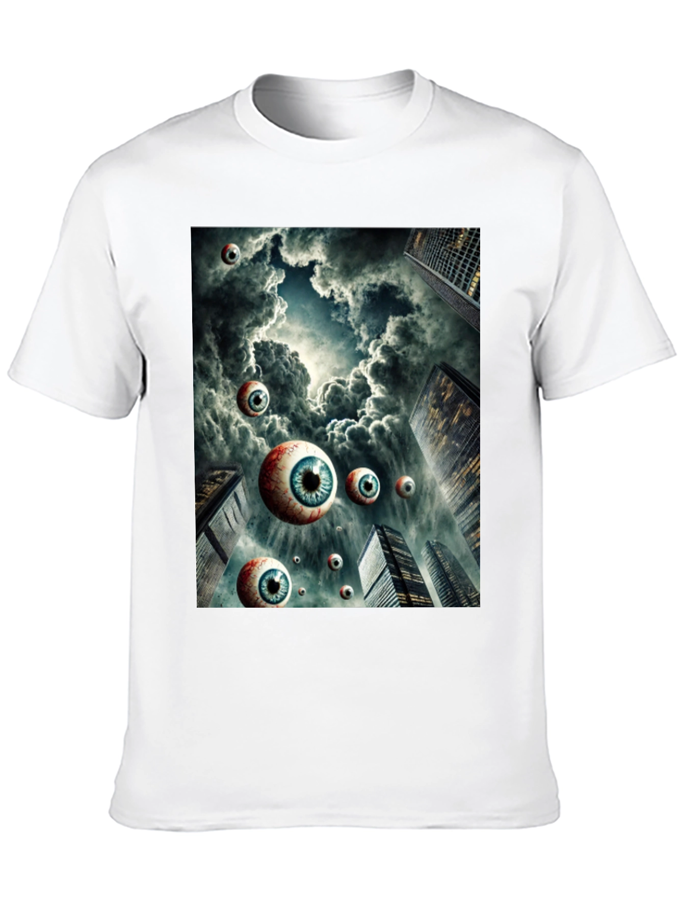 Surreal Eyes in the Sky Graphic Tee