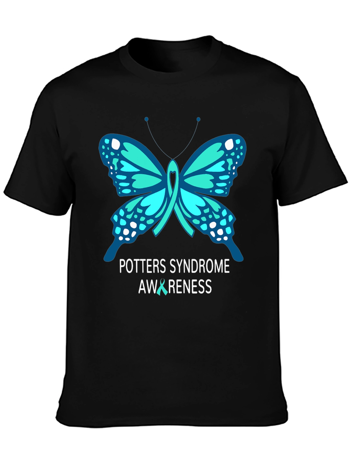 Potters Syndrome Awareness Butterfly T-Shirt