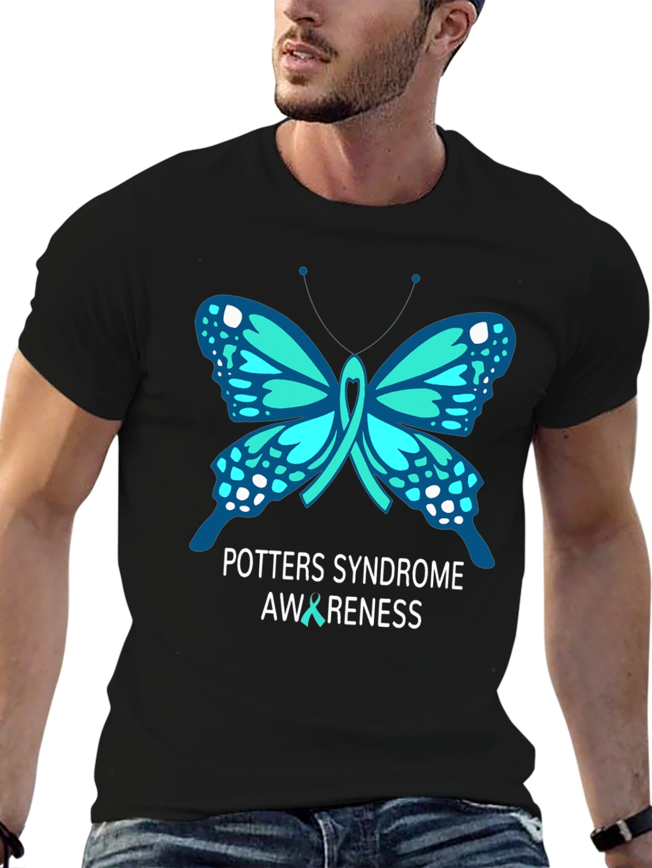 Potters Syndrome Awareness Butterfly T-Shirt